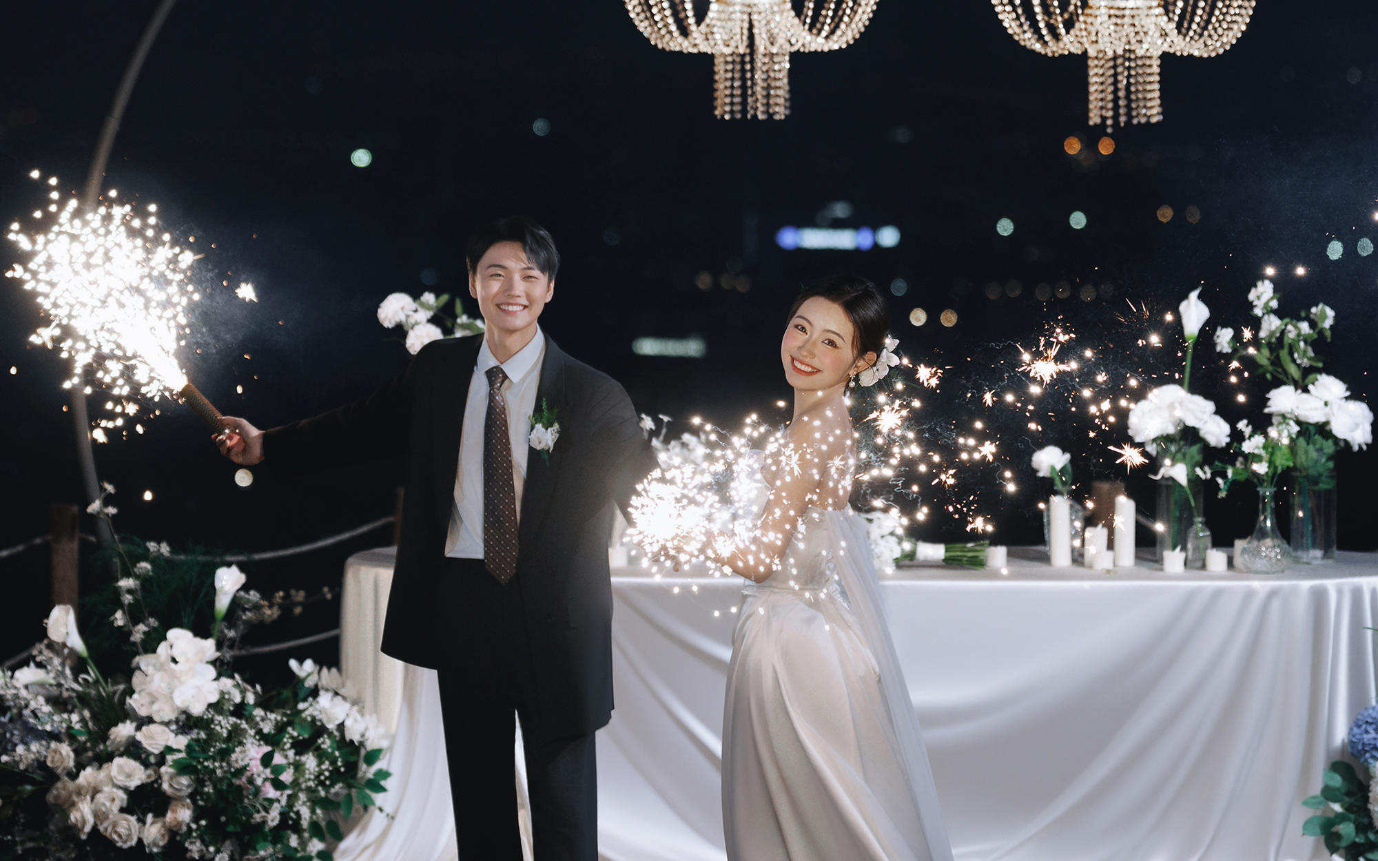 ? 夜景婚紗照｜煙花下的浪漫告白??