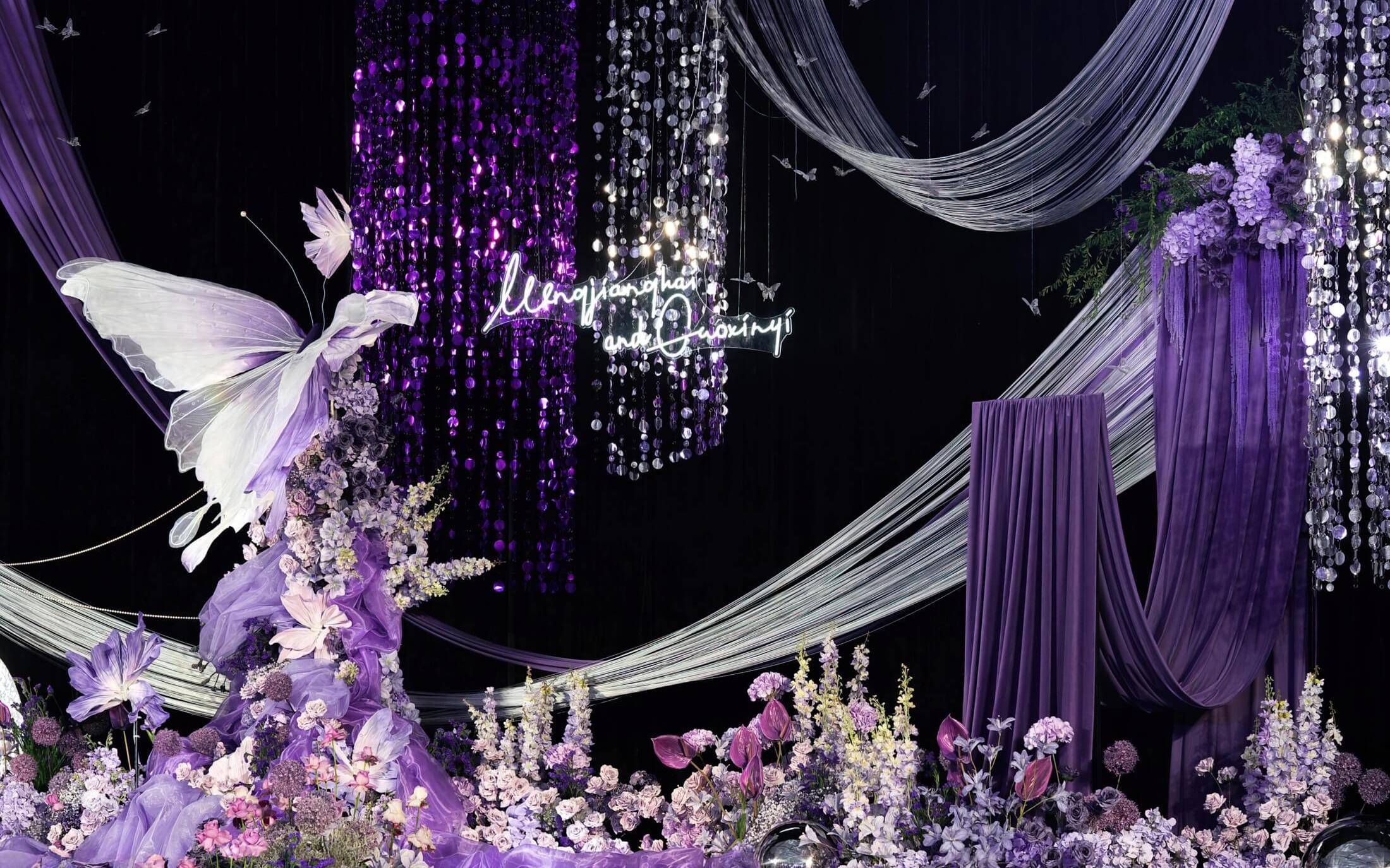 MEMO美慕|紫色亮片蝴蝶婚礼