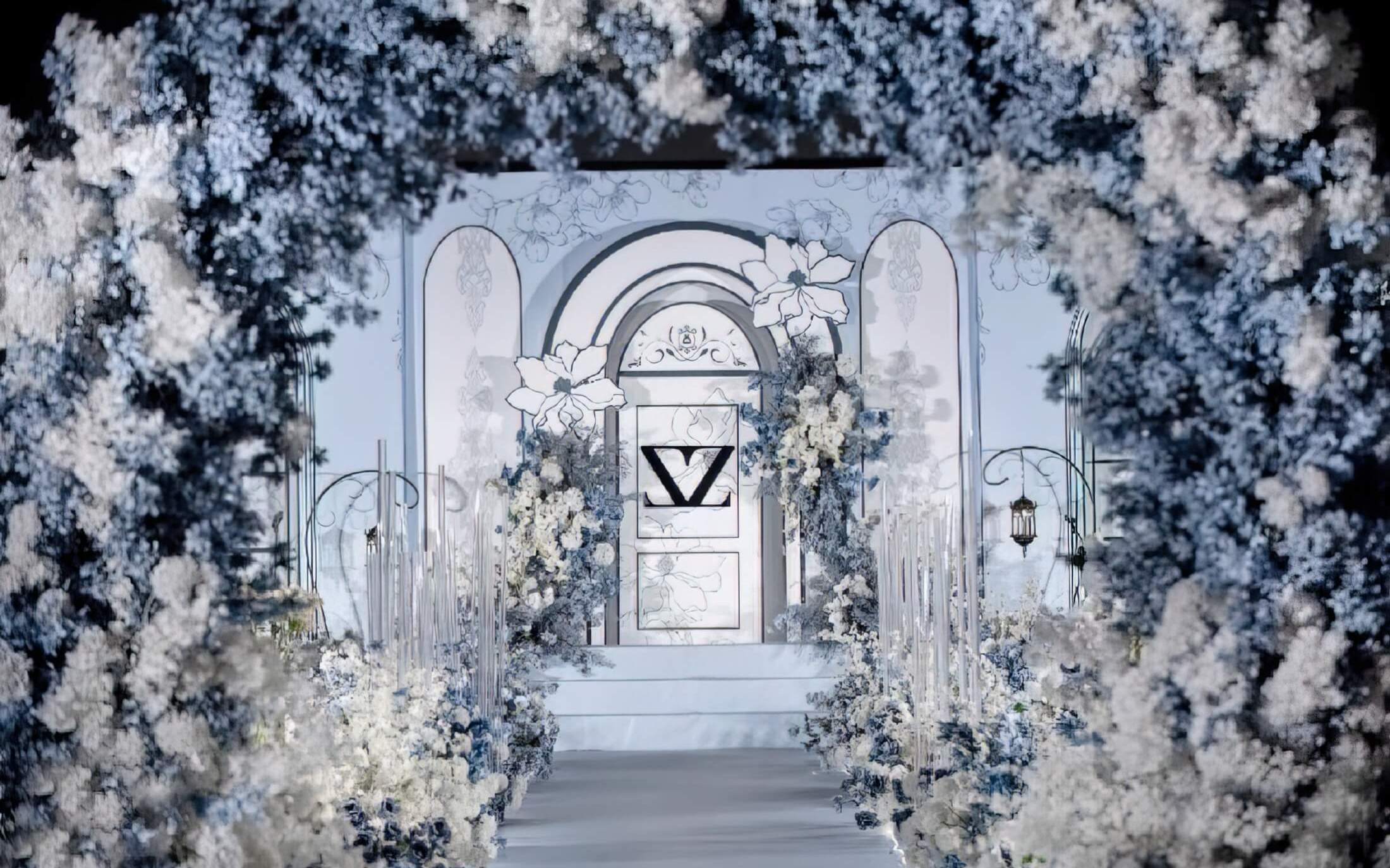 藍(lán)色復(fù)古小香風(fēng)主題婚禮