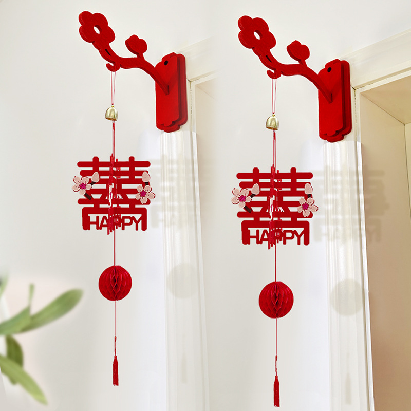 高級(jí)吊飾喜字燈籠掛件