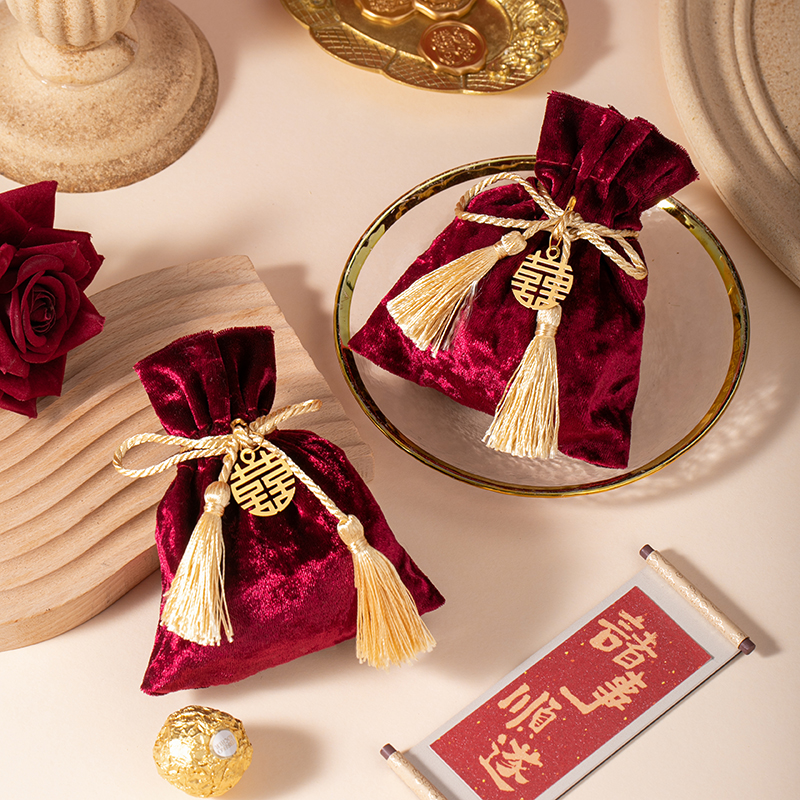 喜糖袋丝绒糖果皮袋