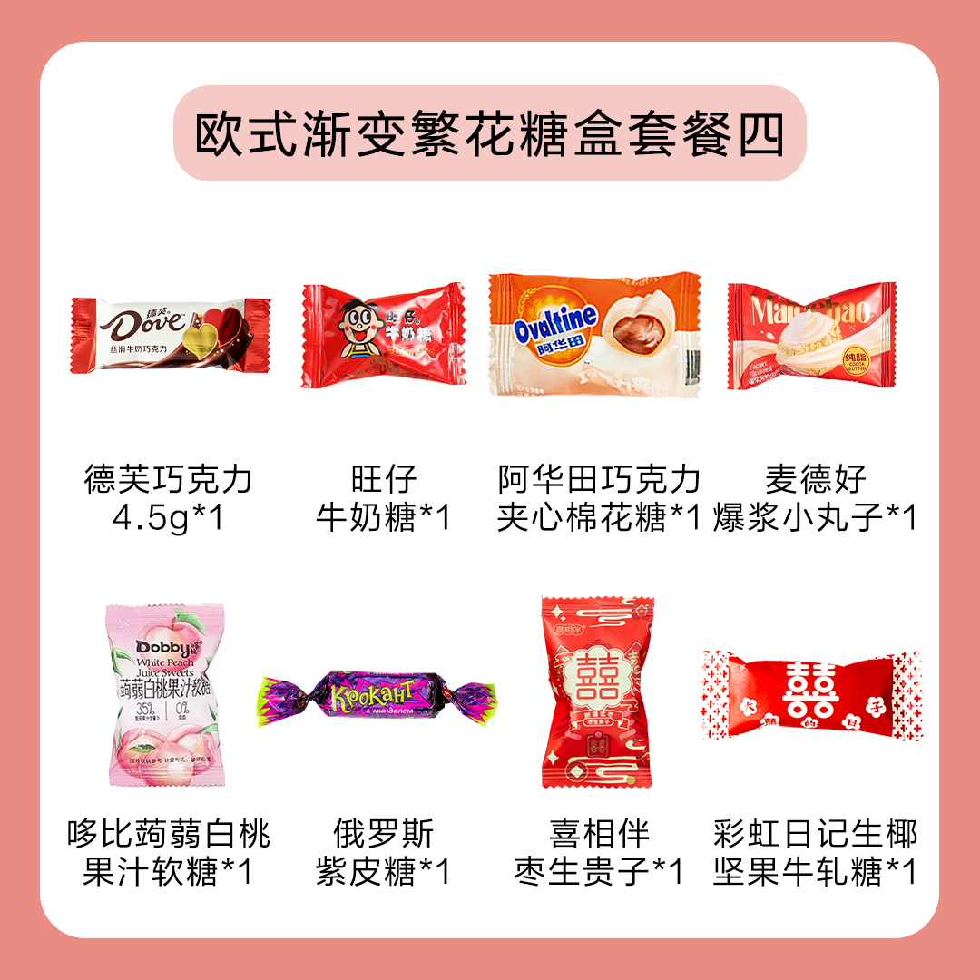 【网红糖盒】【收到即用】渐变繁花系列成品喜糖套餐