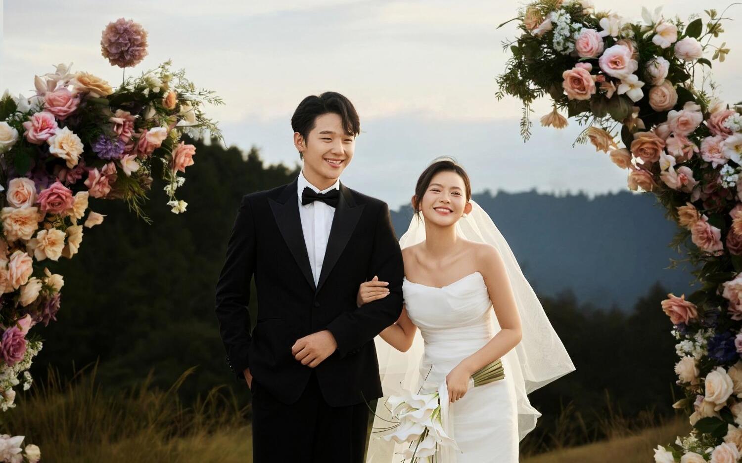 是不是你一直在找的超浪漫婚礼现场婚纱照！