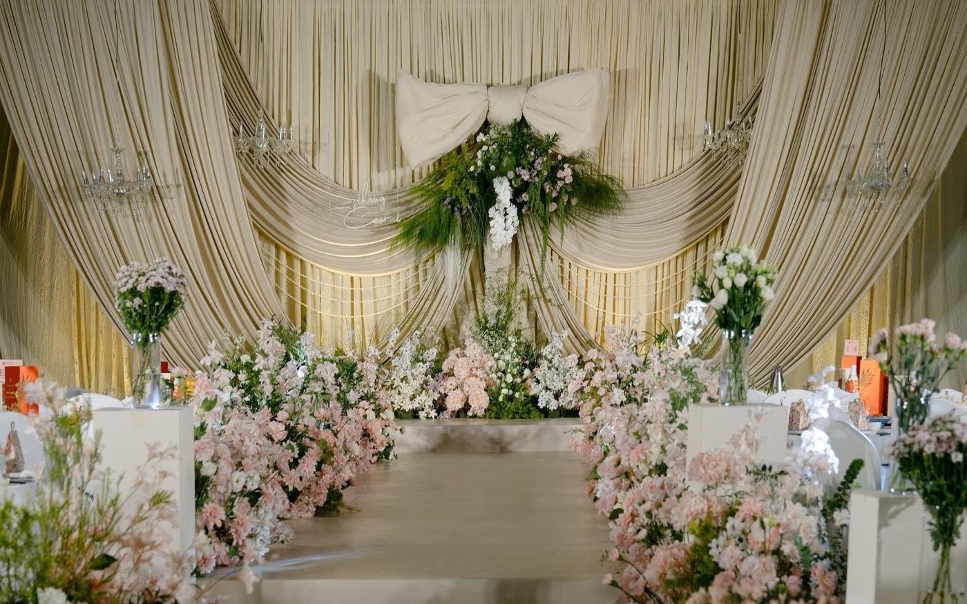 梦幻蝴蝶结韩式布幔婚礼