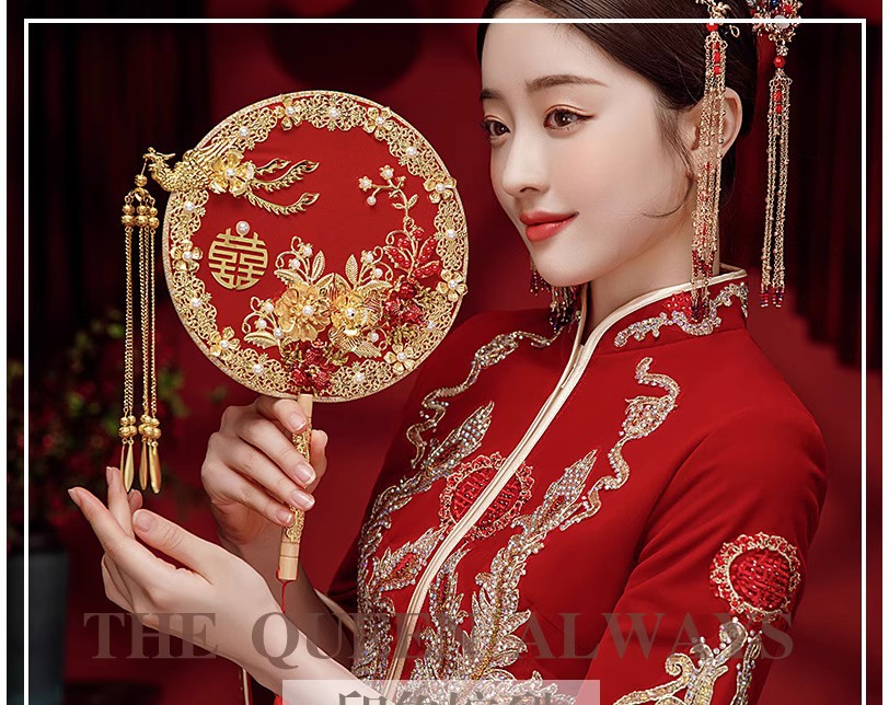 【宋軼同款】團(tuán)扇成品中式婚禮秀禾新嫁材料包結(jié)婚團(tuán)扇古風(fēng)