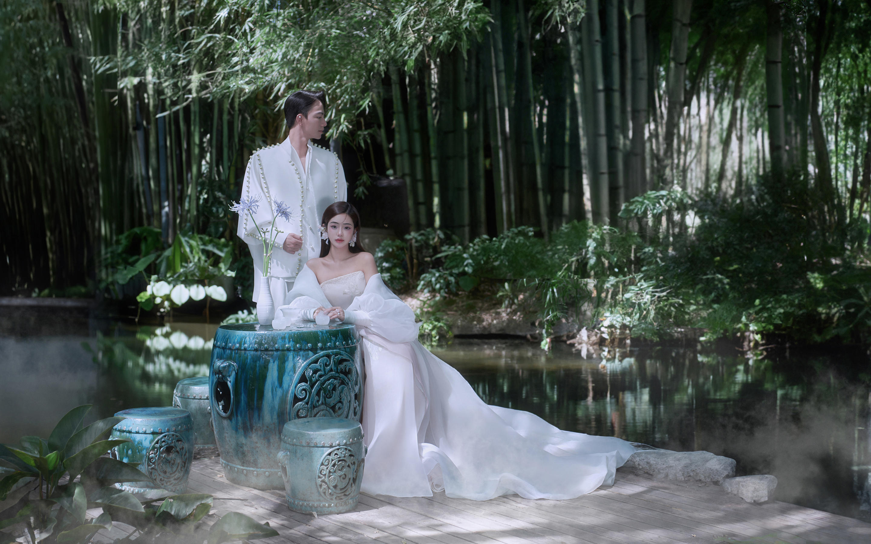 【真实客片】新国风中式园林外景婚纱照 | 💕