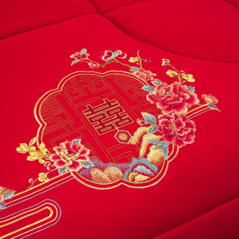 2025新款大紅婚慶被子喜被結(jié)婚被子被芯