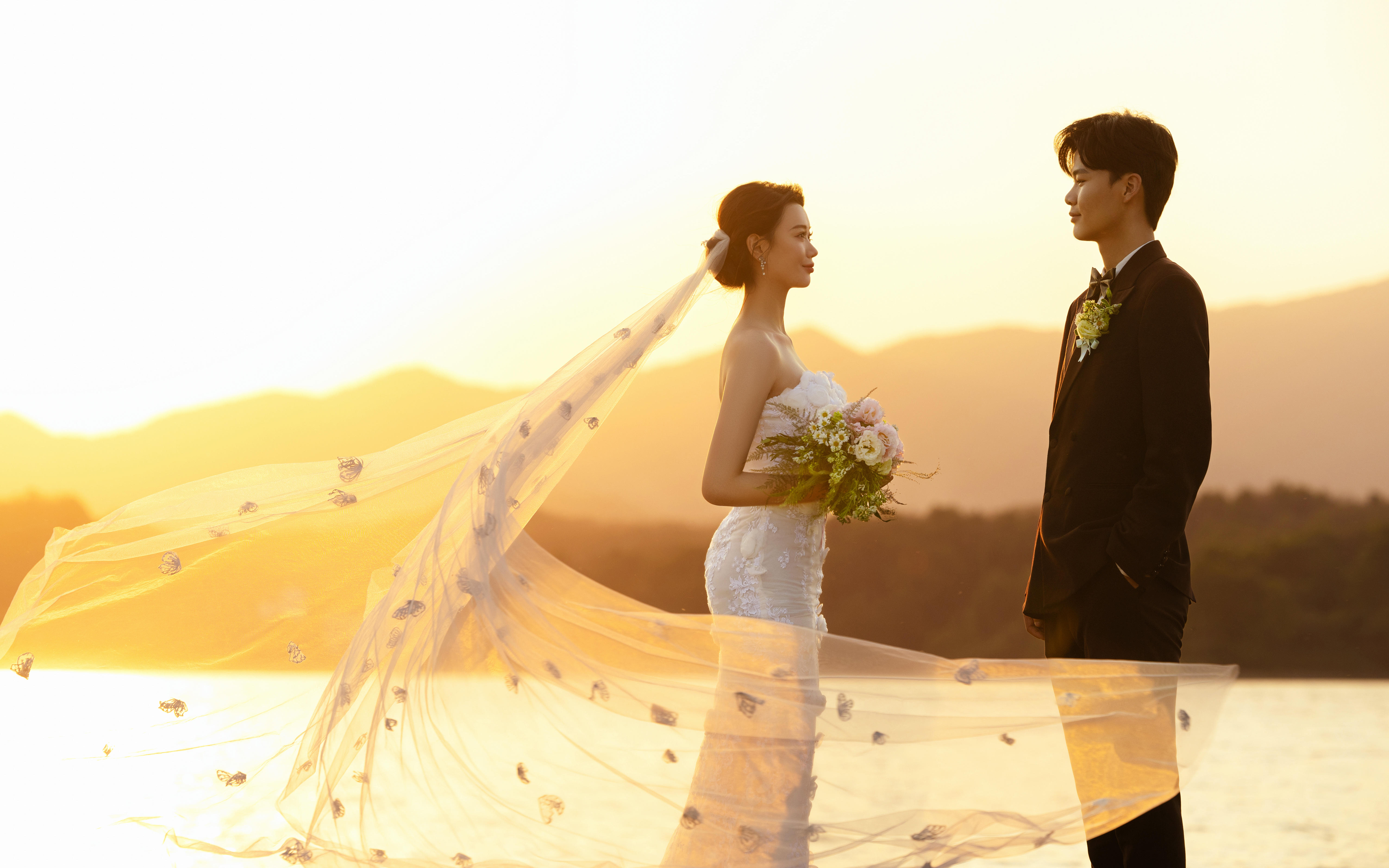 【天籁客片】夕阳海景婚照，将自然记录在幸福时刻里