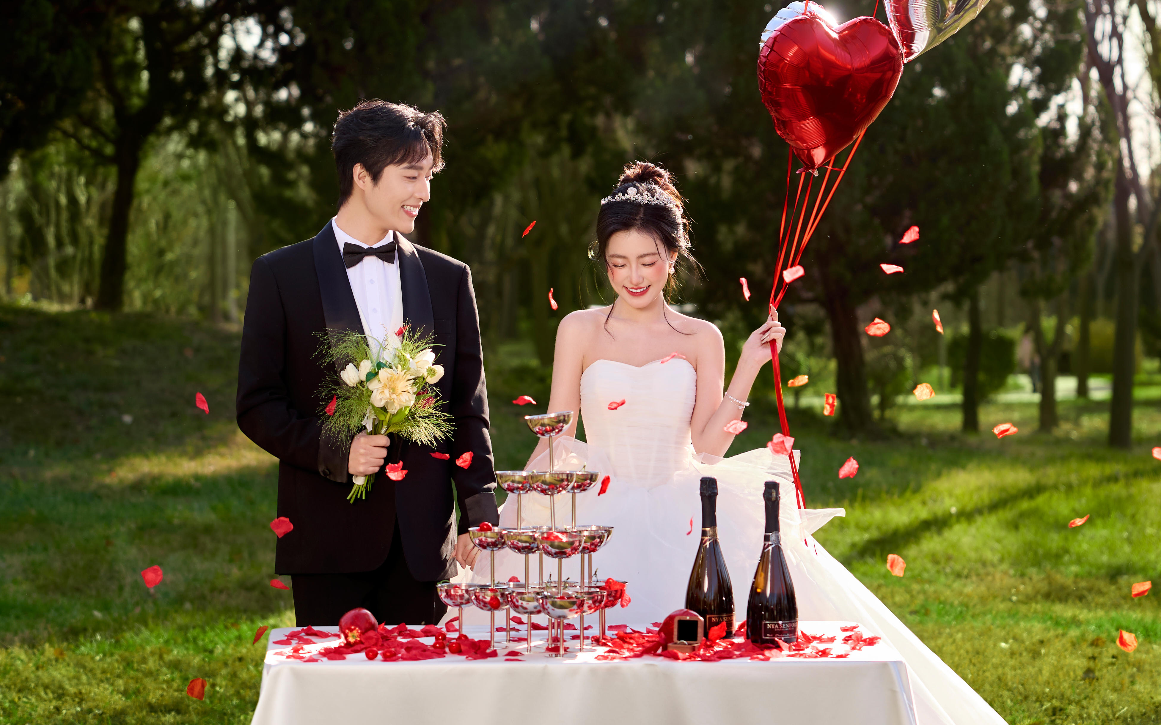 ??承德婚紗照｜紅與白的浪漫交響