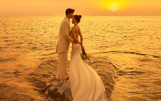 【真实客片】海边落日夕阳氛围感婚纱照 | 💕