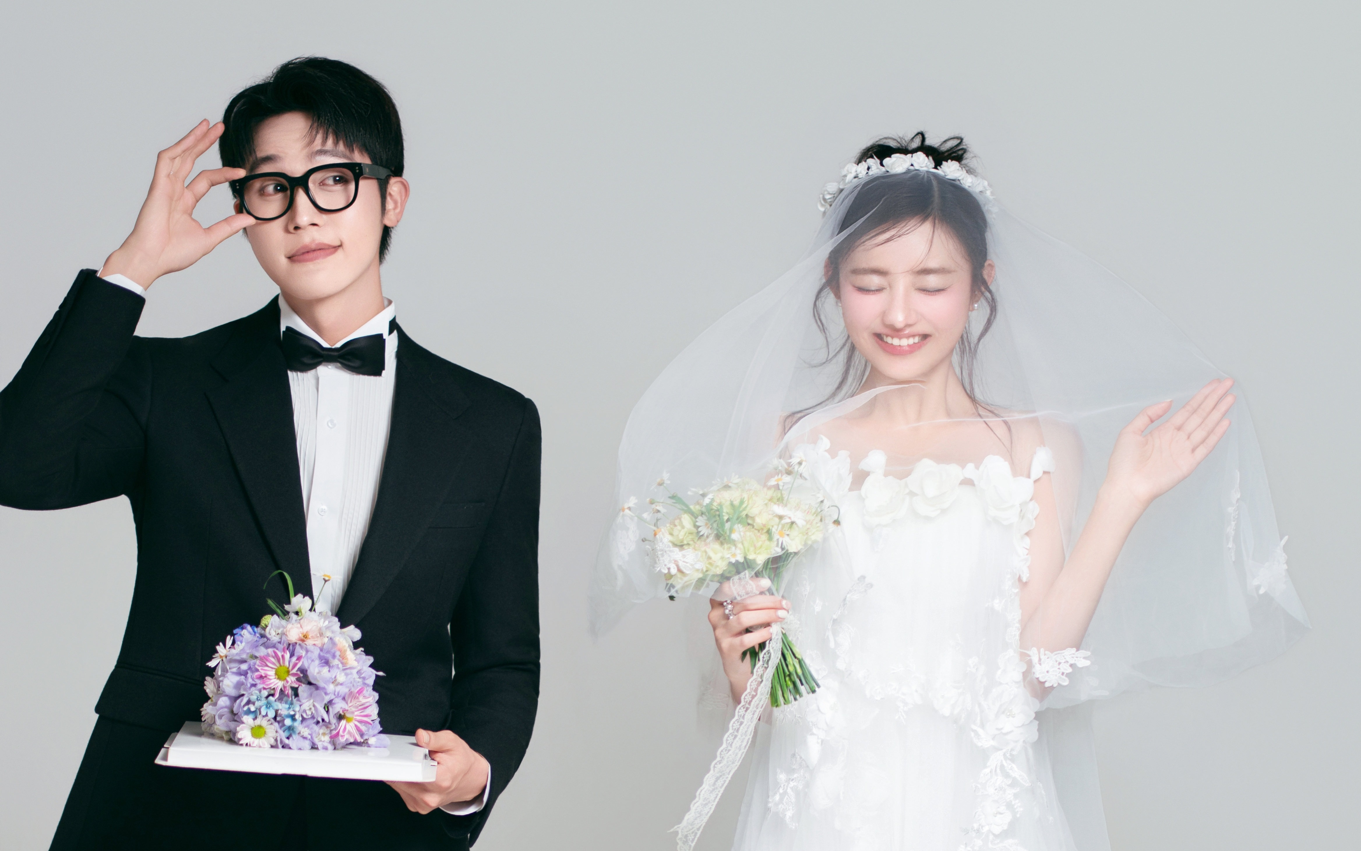 轻纪实杂志感白棚婚照