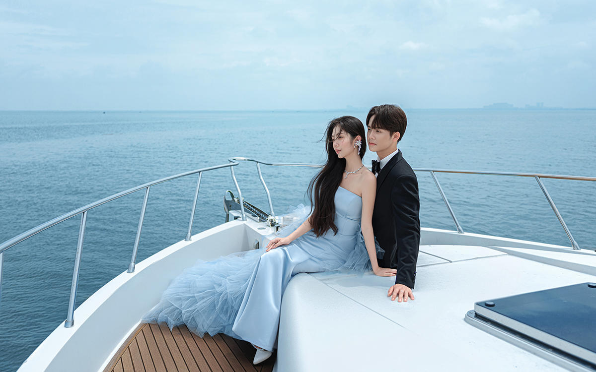 北海婚纱照样片分享丨海上游艇