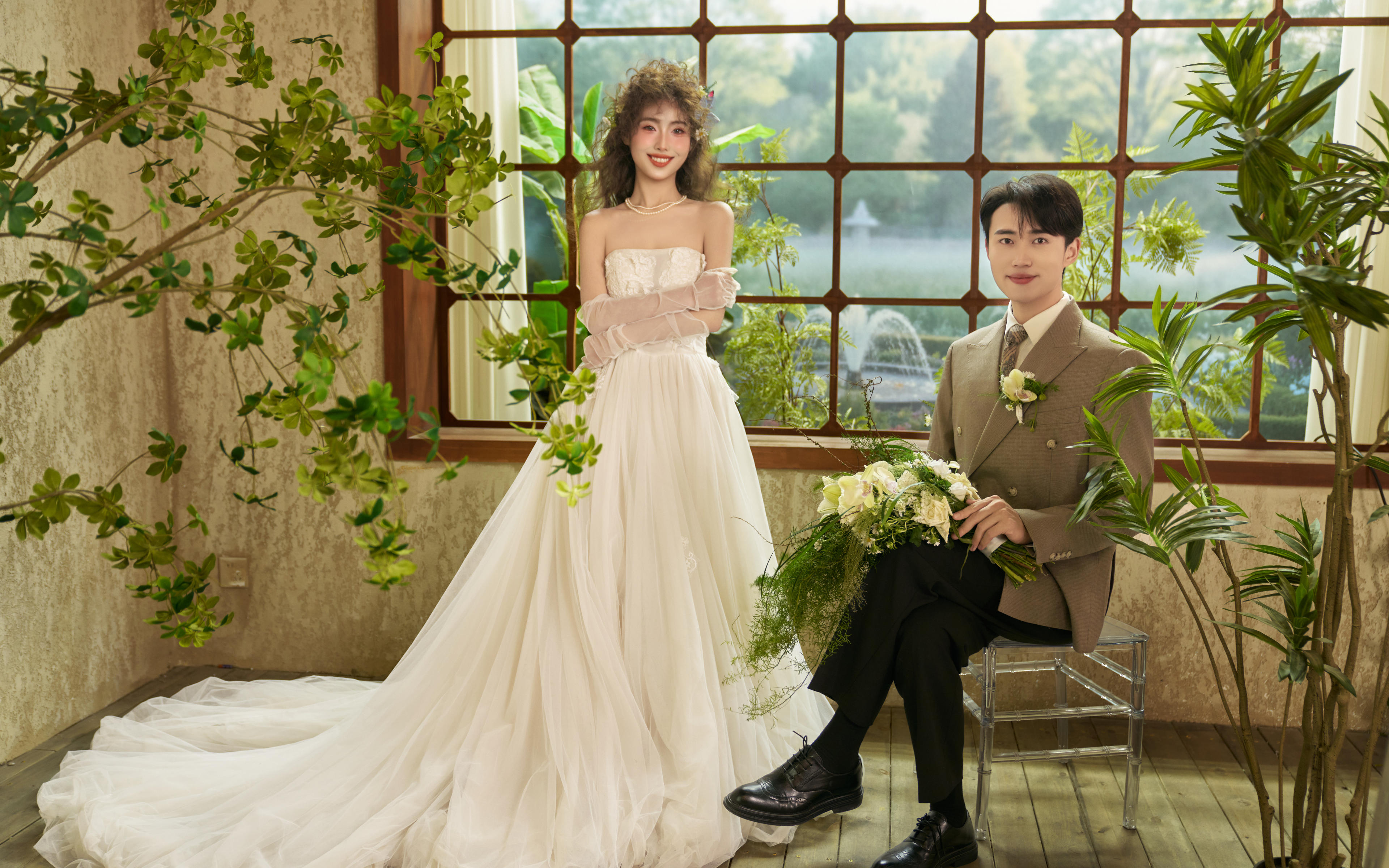 法式氛圍感婚紗照??花房里邂逅的浪漫篇