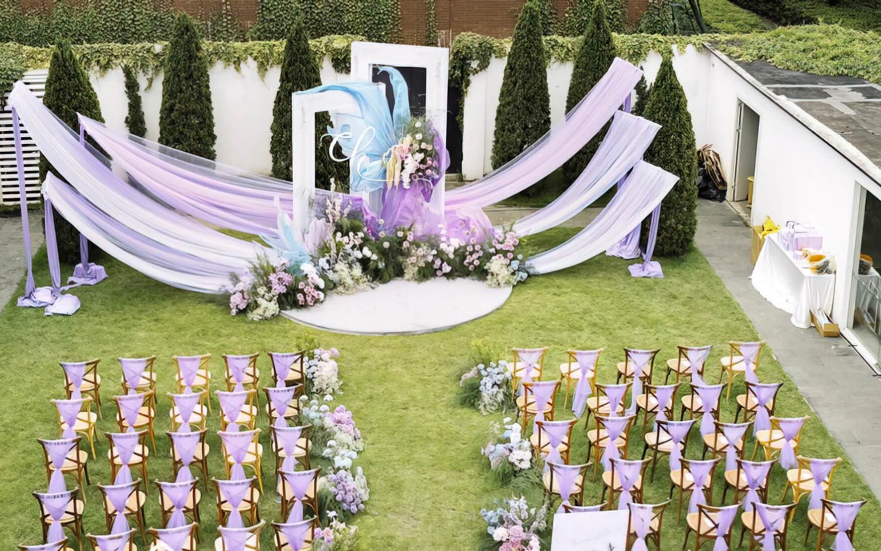 【礼行纪婚礼】白紫色户外草坪游园会婚礼