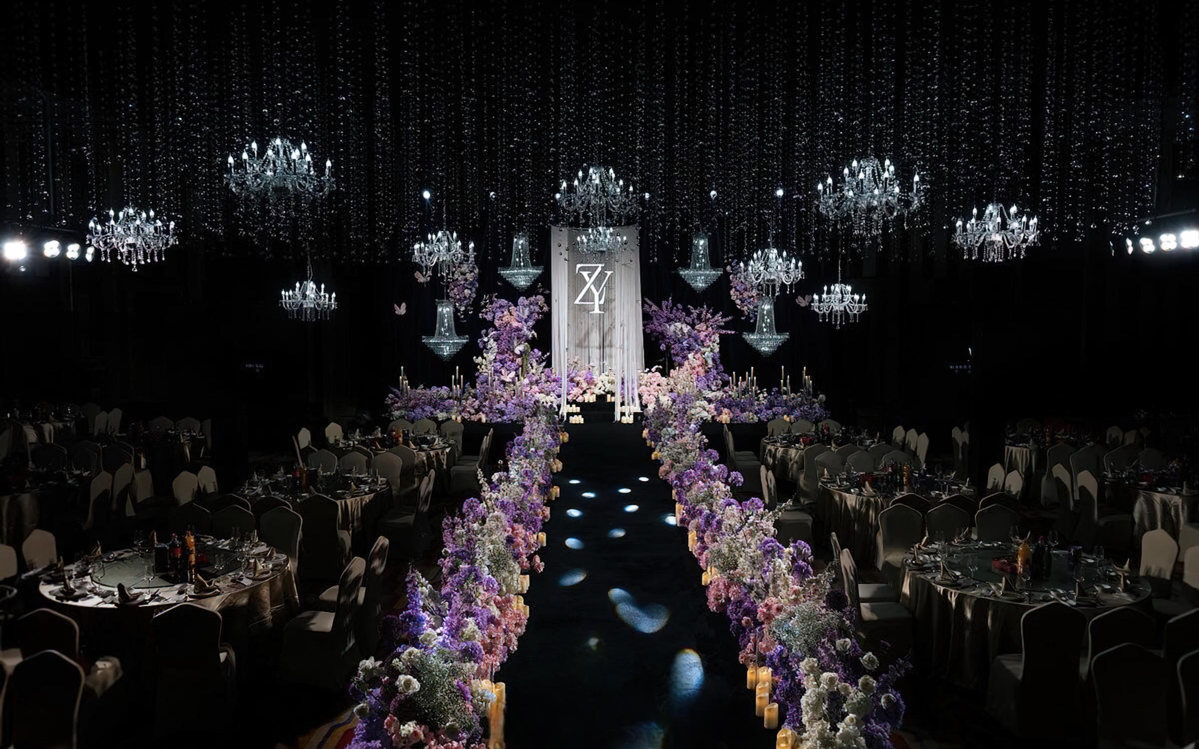 [景星門]韓式紫色系水晶吊頂婚禮