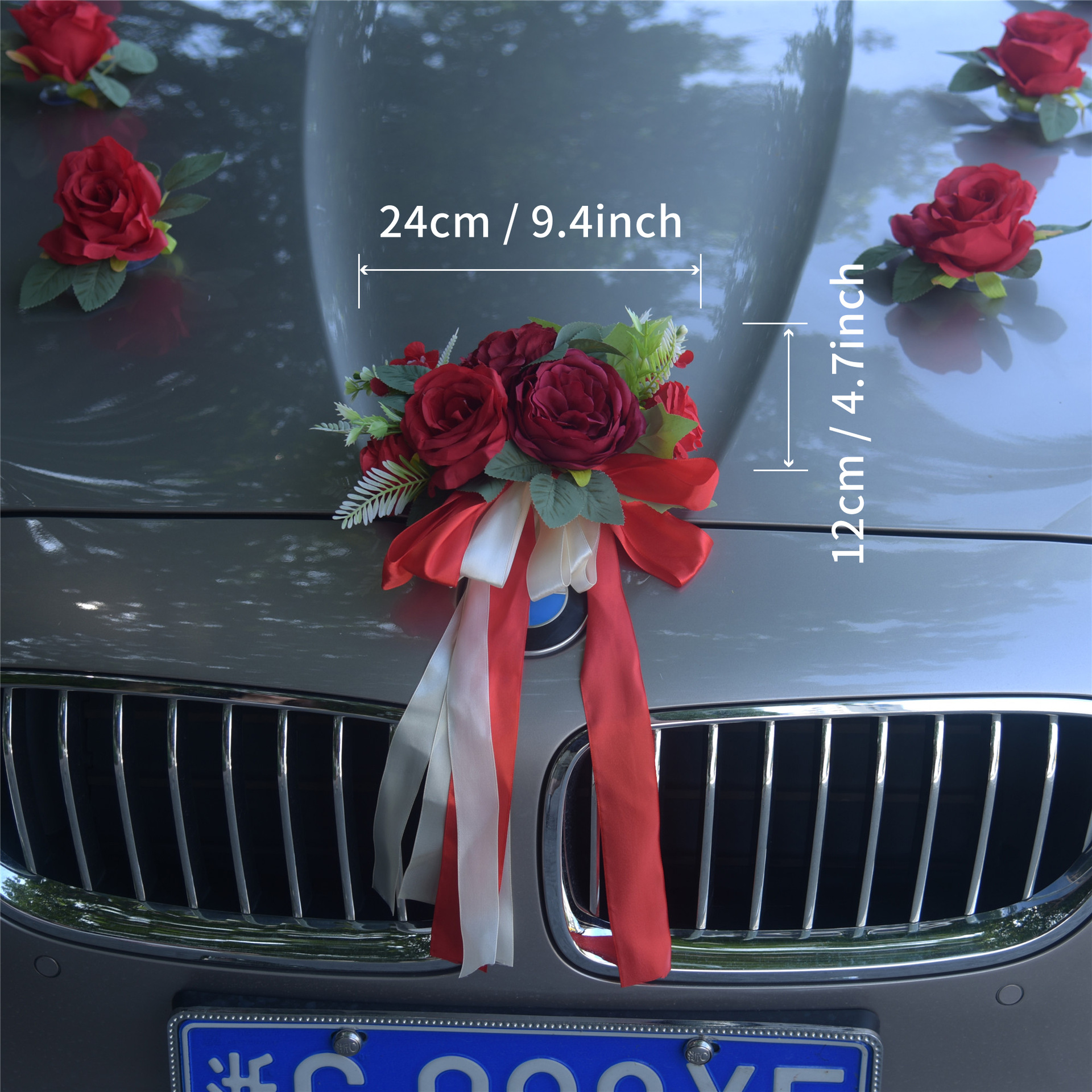 婚庆婚车车头花 全套接亲车队布置