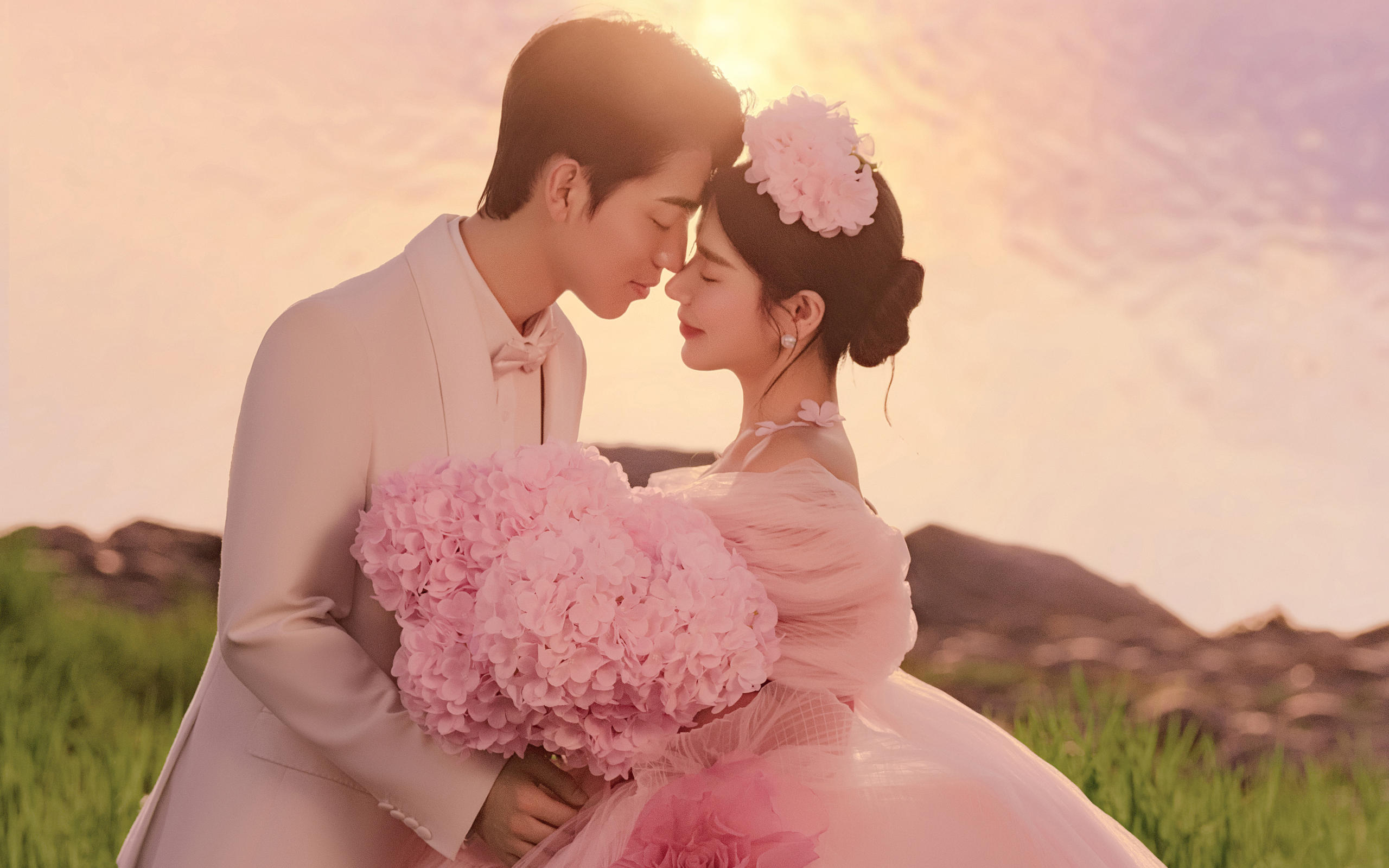 【爱在日落】粉色夕阳婚纱照