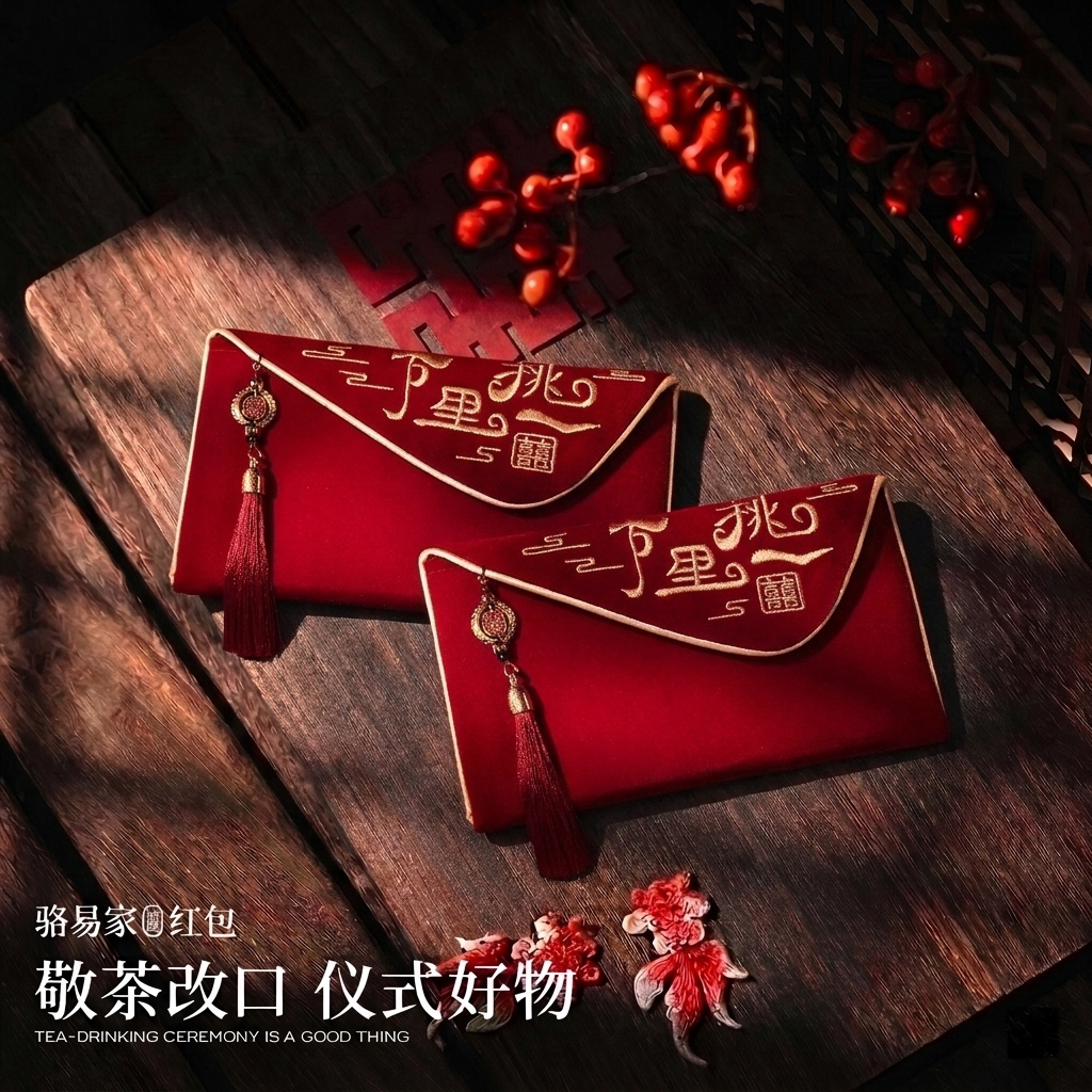 駱易家改口紅包萬里挑一結婚專用婚禮高檔父母敬茶萬元利是封袋