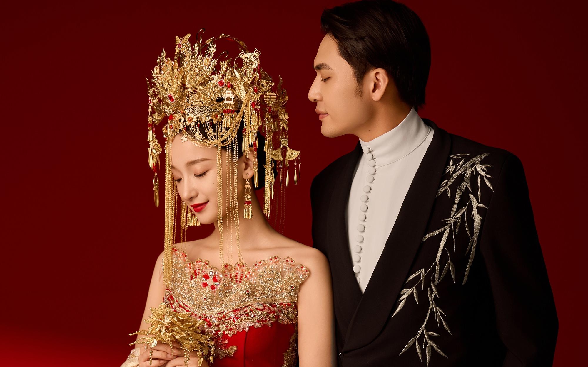 美炸了??不愧是黃金萬兩的新中式婚紗照??