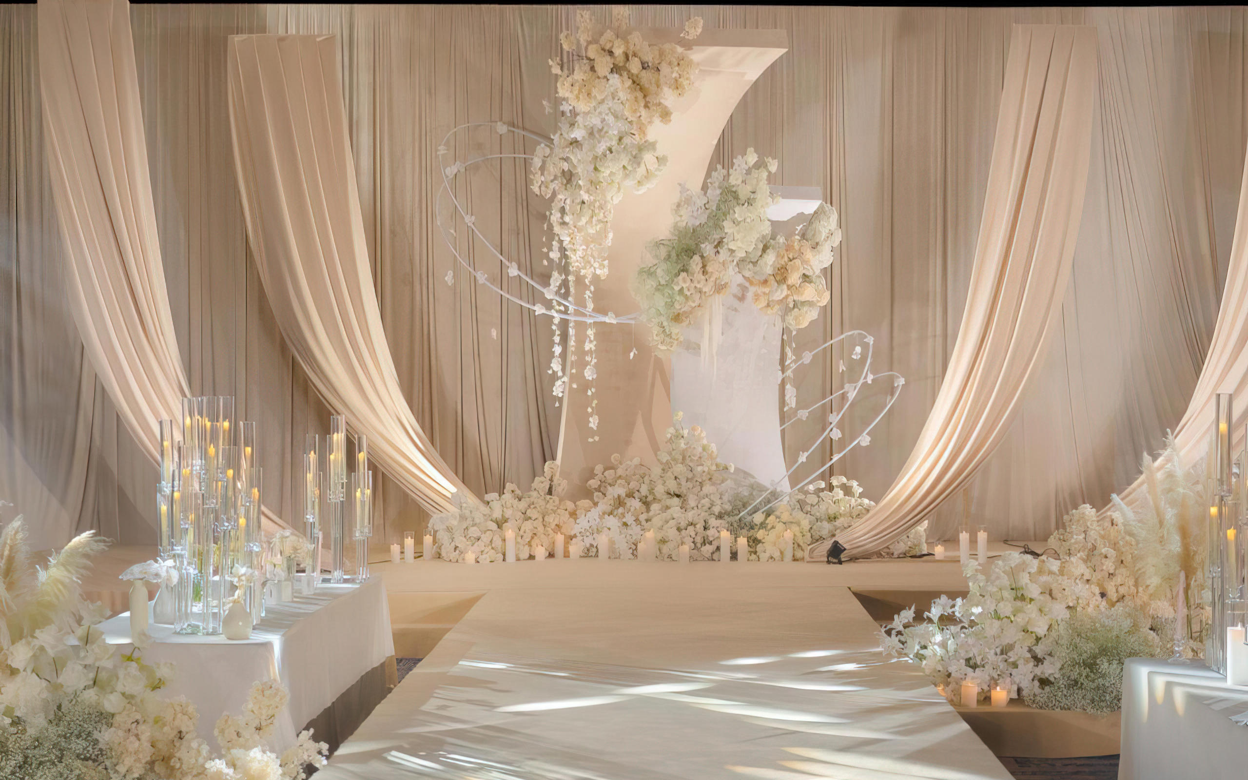 韓式布幔邂逅香檳色婚禮