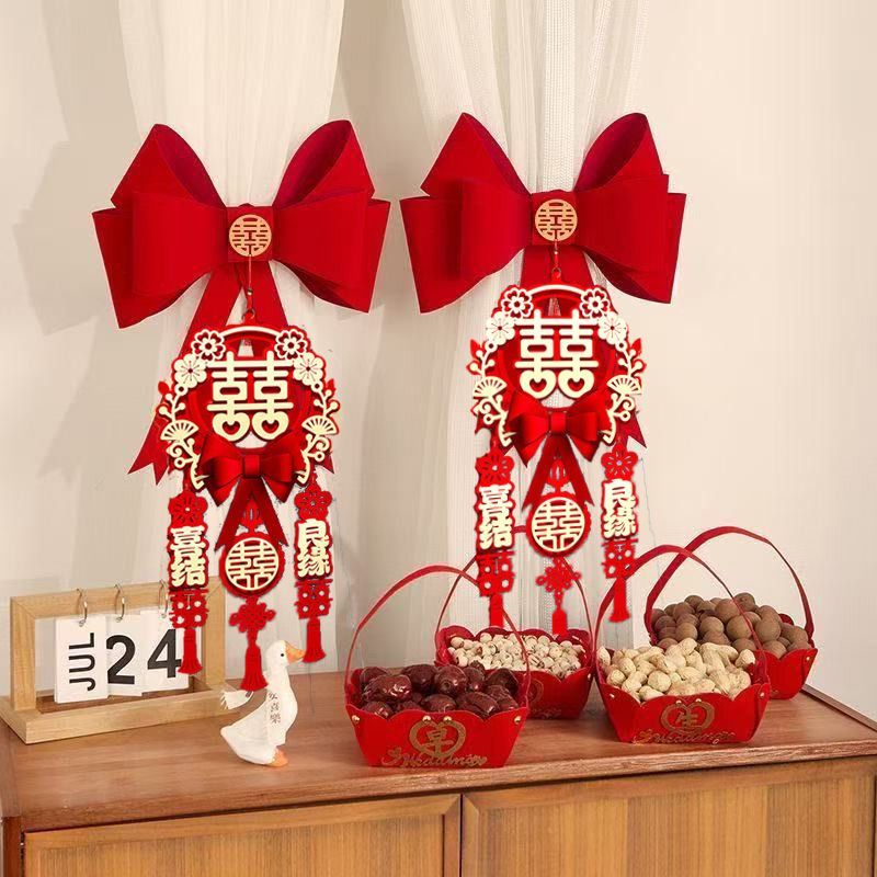 结婚窗帘绑带蝴蝶结