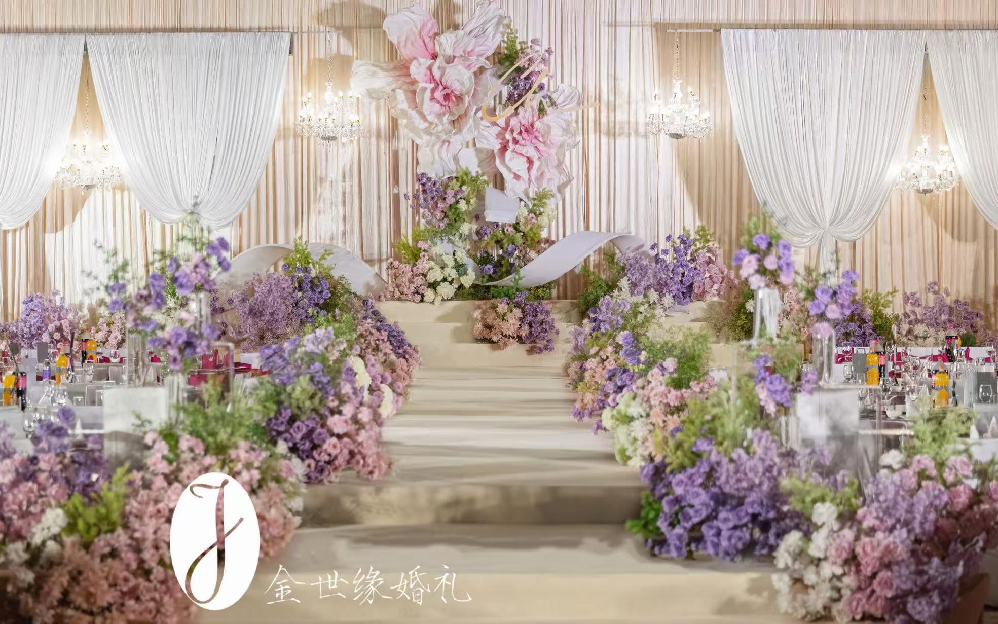 金世缘|治愈系香槟色布幔婚礼现场
