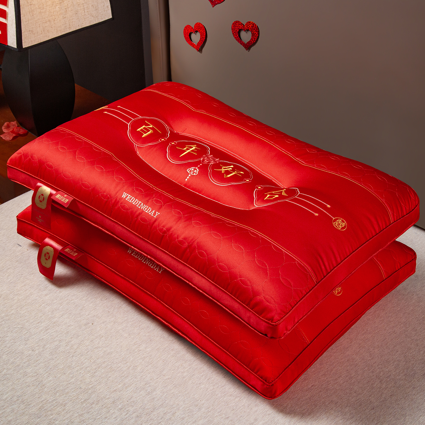 全棉婚慶護(hù)頸枕頭枕芯2908089