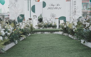 柒月婚礼︱老家新选择 · 户外韩式白绿时尚婚礼