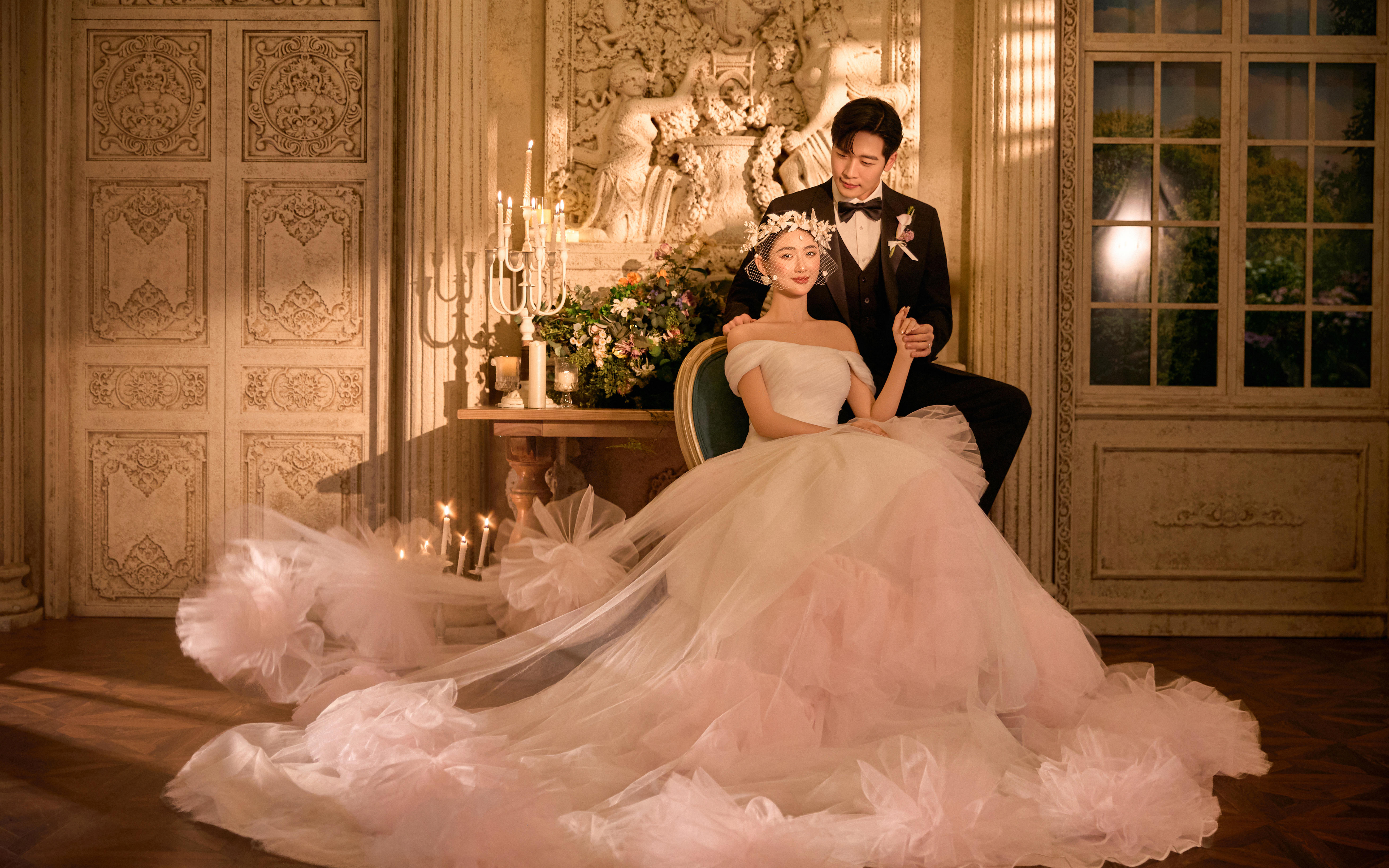 古希臘掌管氛圍感的神?。?fù)古法式光影婚紗照