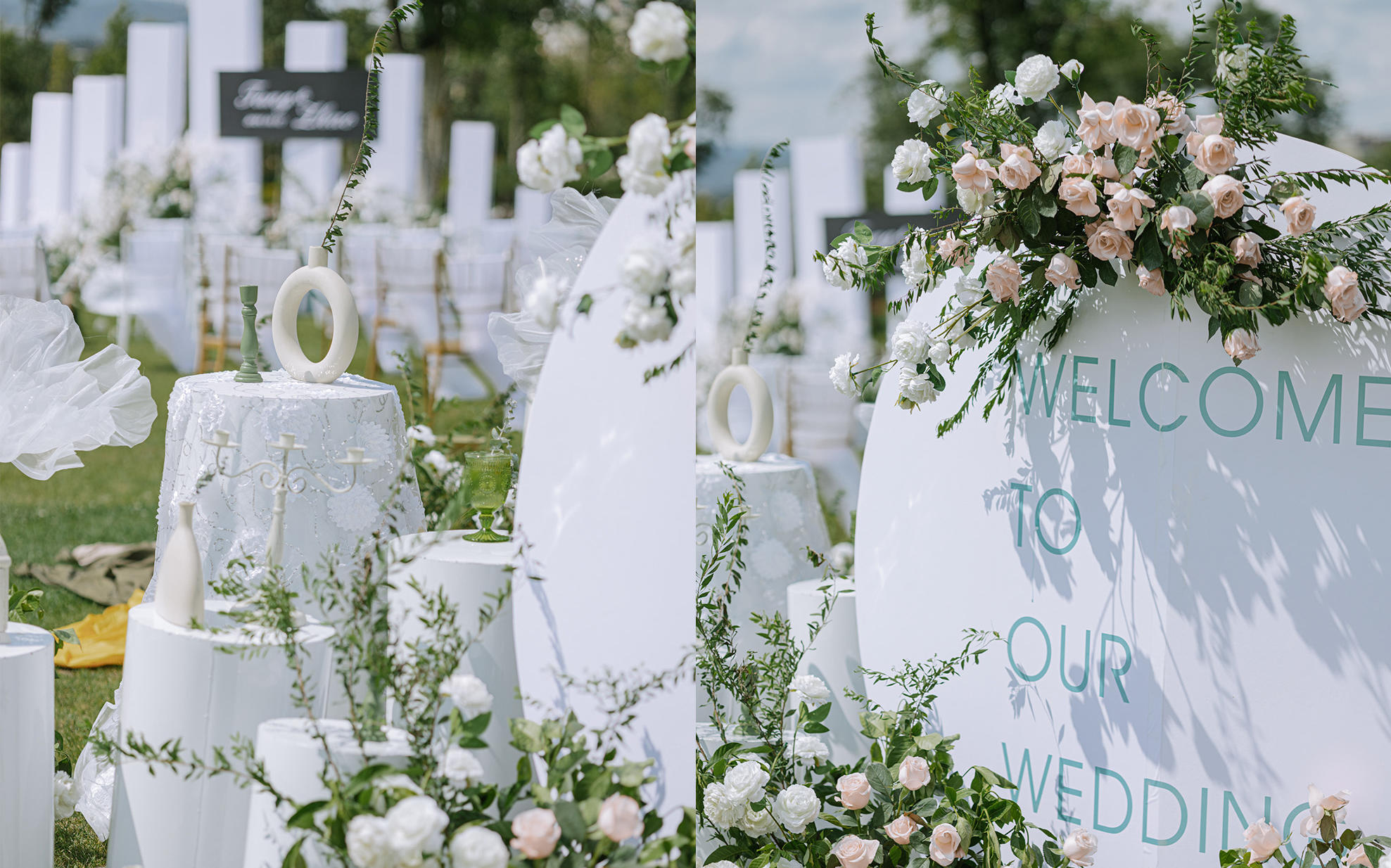 取一片素净的白，配一抹草色的绿，一如初见你般纯粹