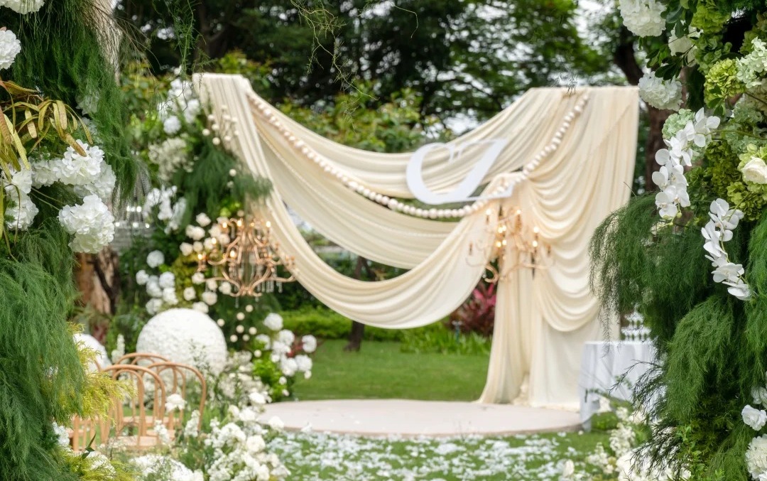 喜橙婚礼|南法盛夏·森系布幔草坪婚礼