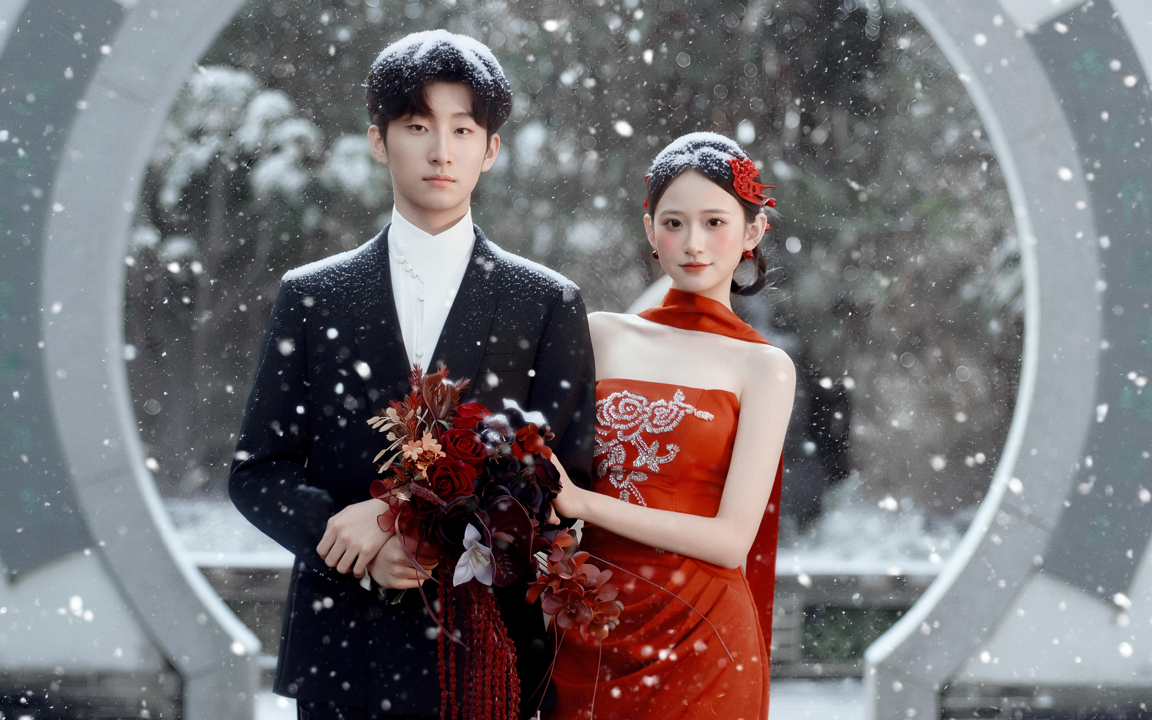 他朝若是同淋雪~此生也算共白頭