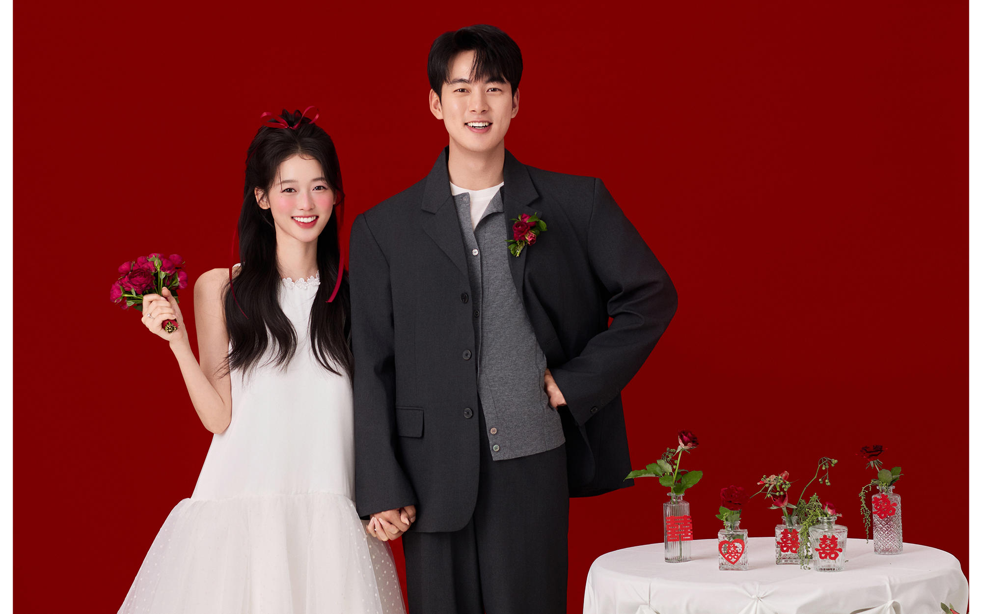 少女感拉满的喜嫁婚纱照（青梅竹马）