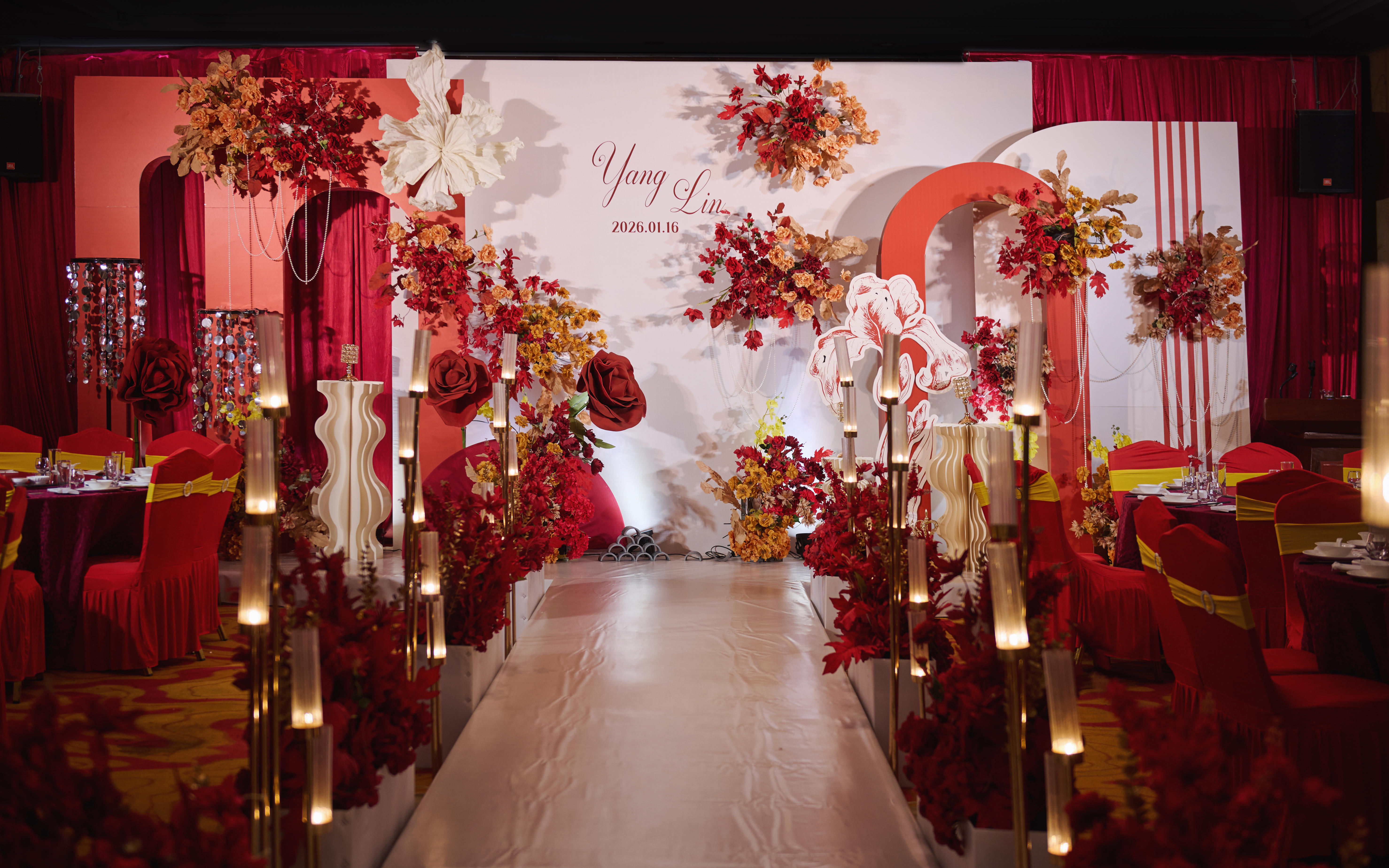 囍事家缘 西式婚礼 | 小预算红香槟撞色婚礼