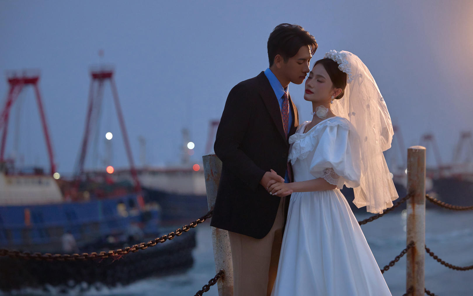 码头夜景婚纱照~深海的浪漫你值得拥有