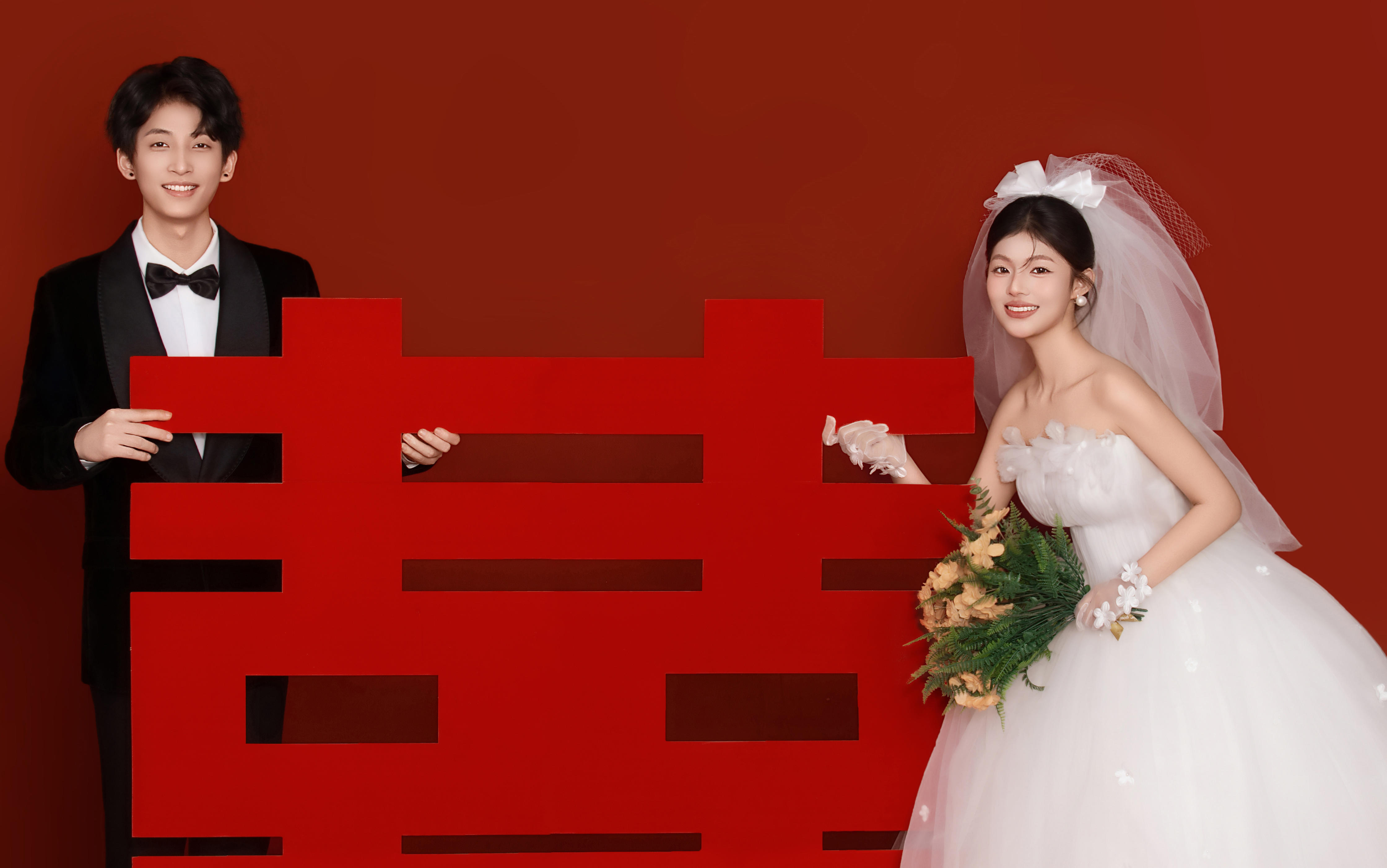 超甜的轻复古喜嫁婚纱照❤太爱了