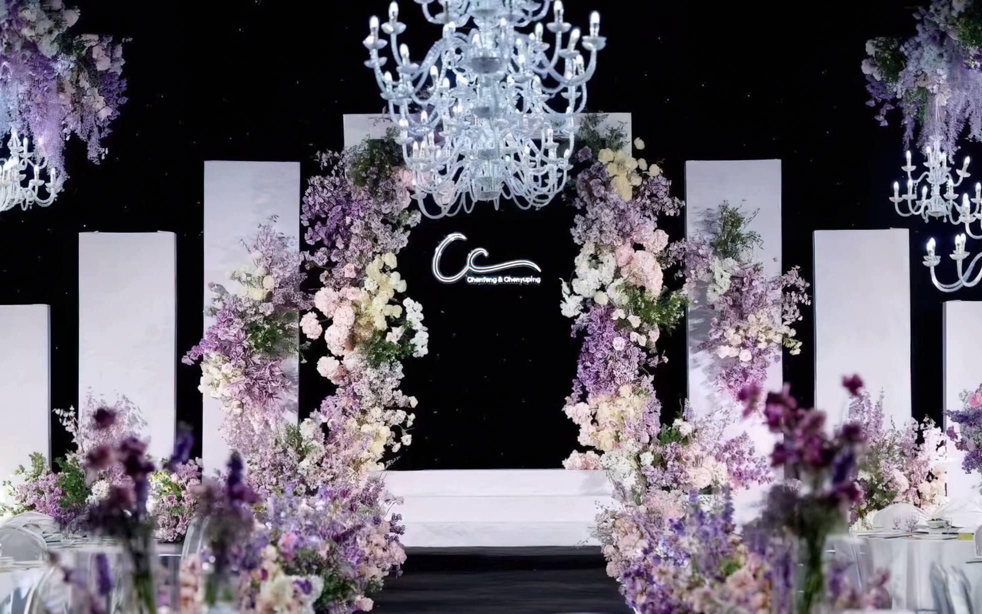 【花嫁婚礼】唯美白紫色设计感韩式婚礼