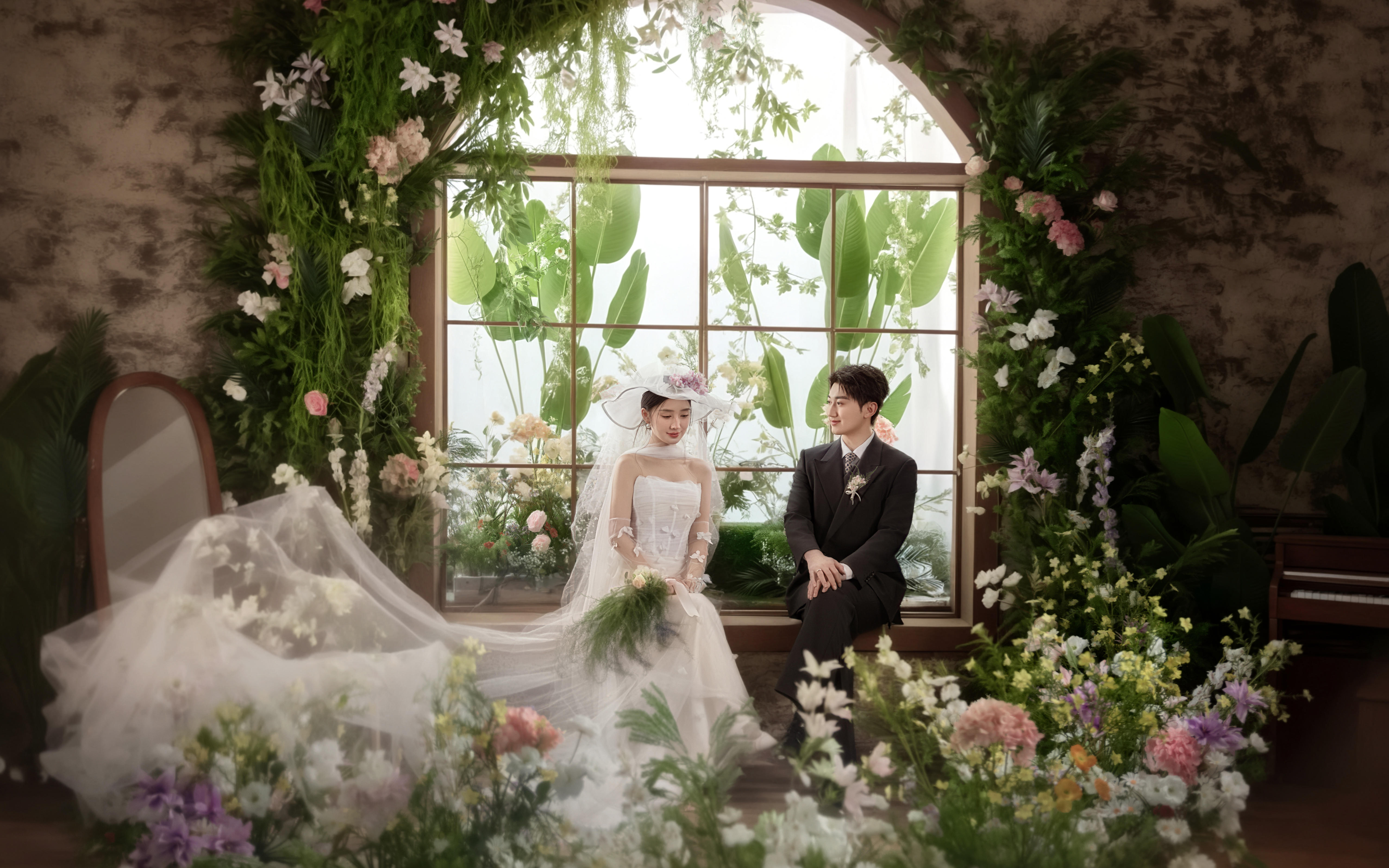 法式復(fù)古輕婚紗畫(huà)報(bào)風(fēng)婚照