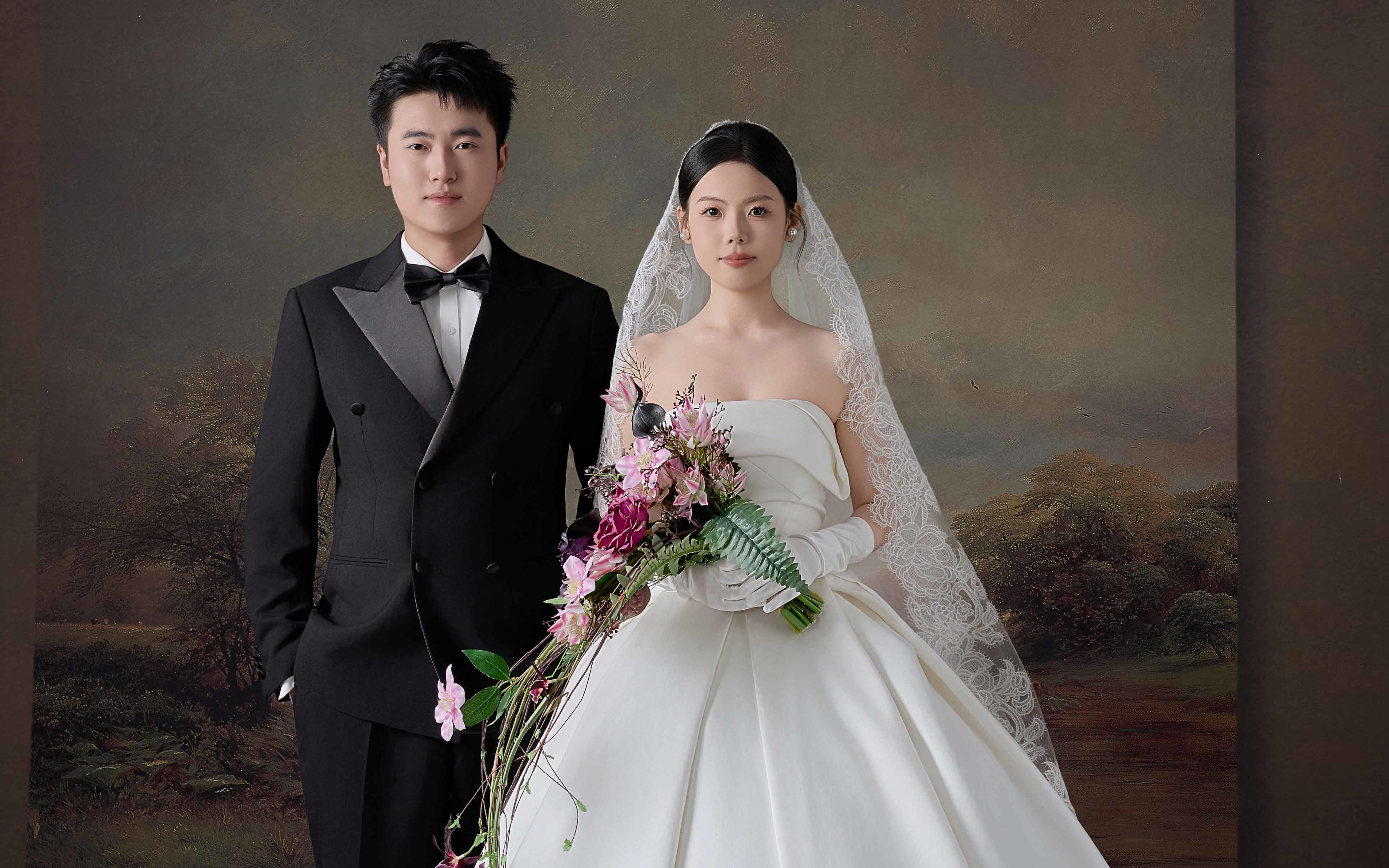 火爆朋友圈的法式复古婚纱照🥀温柔又高级