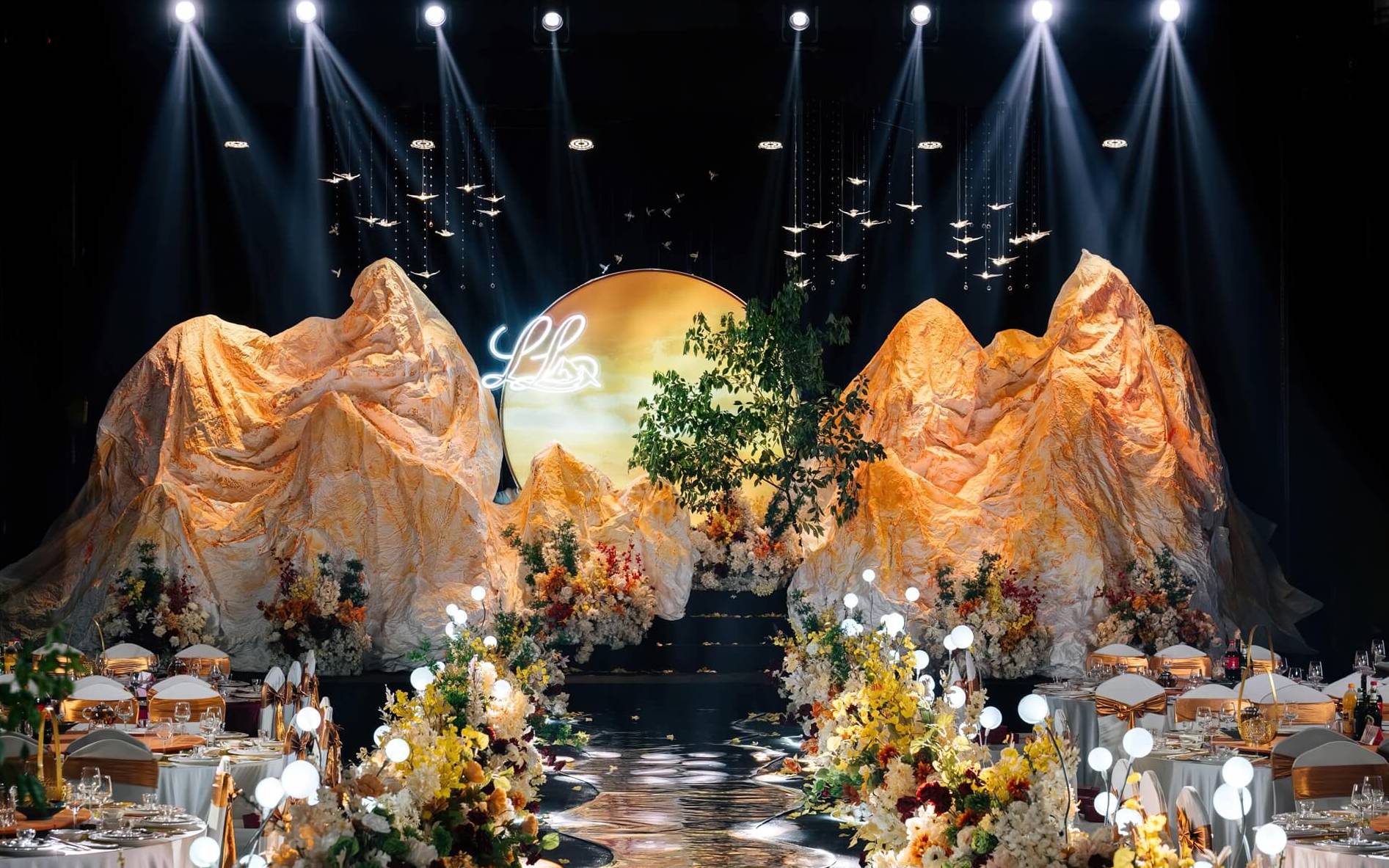 橙色落日主题婚礼