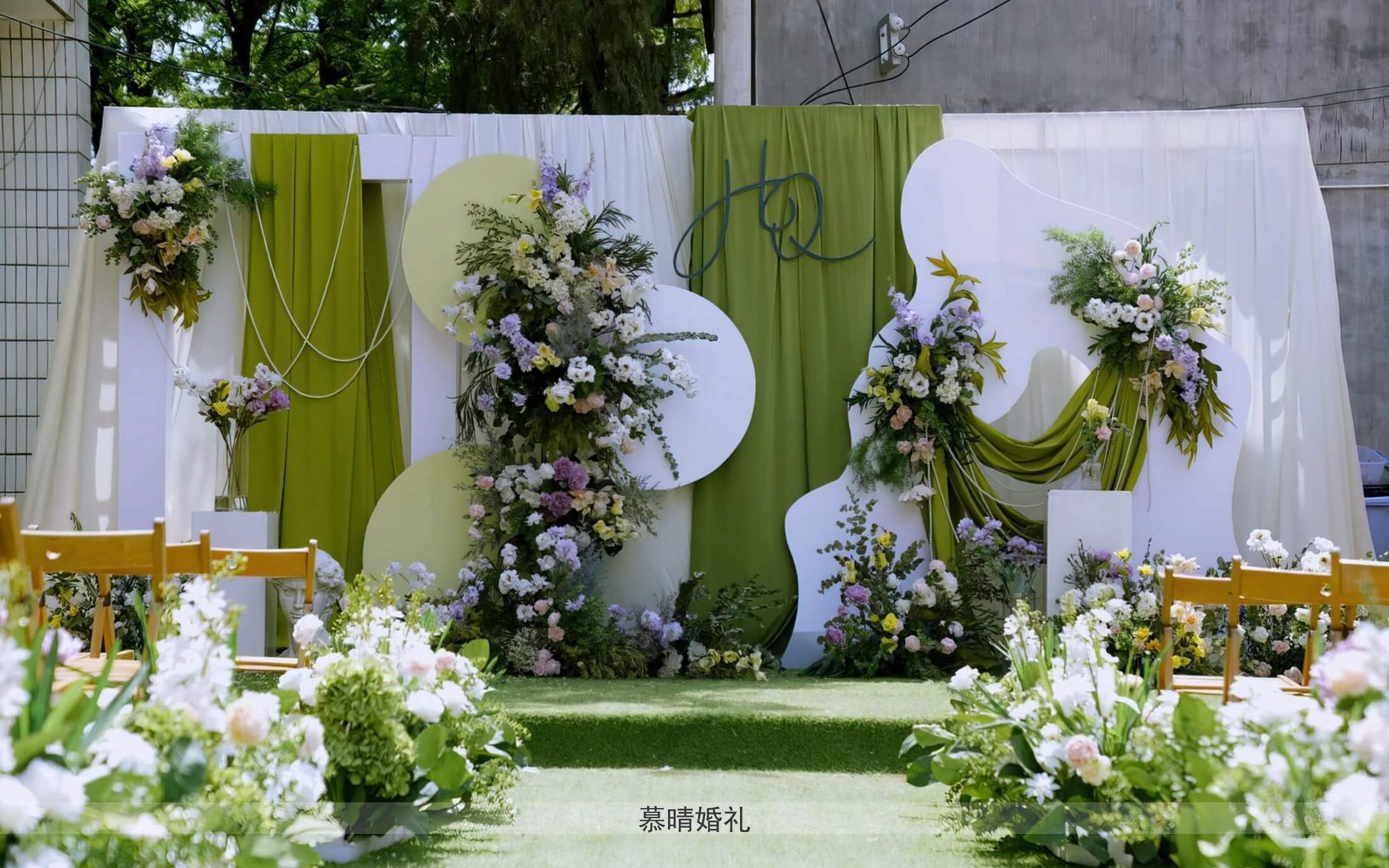 小預算白綠色系小清新農(nóng)村婚禮