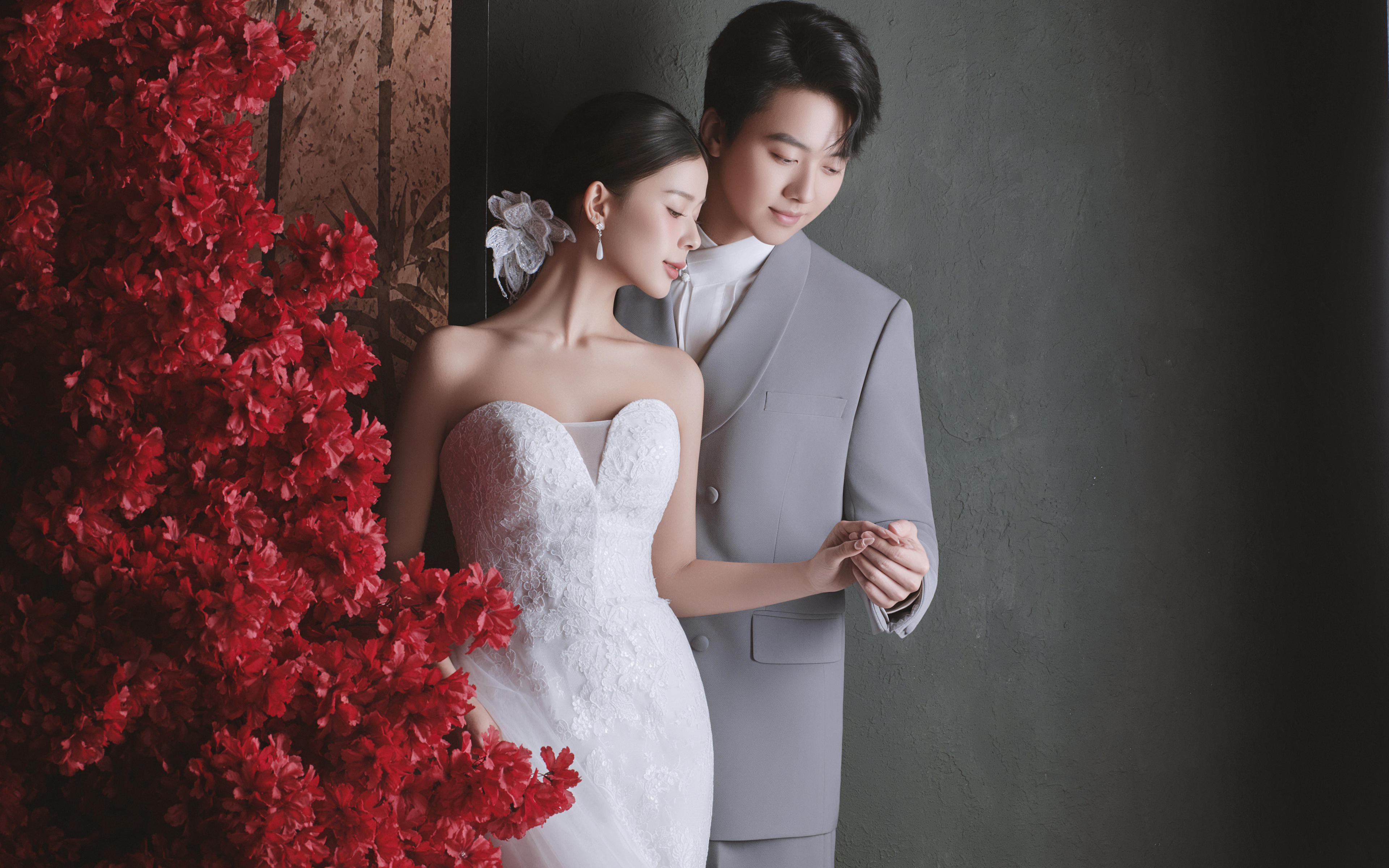 这婚照，是白纱裹着的东方诗意🖤