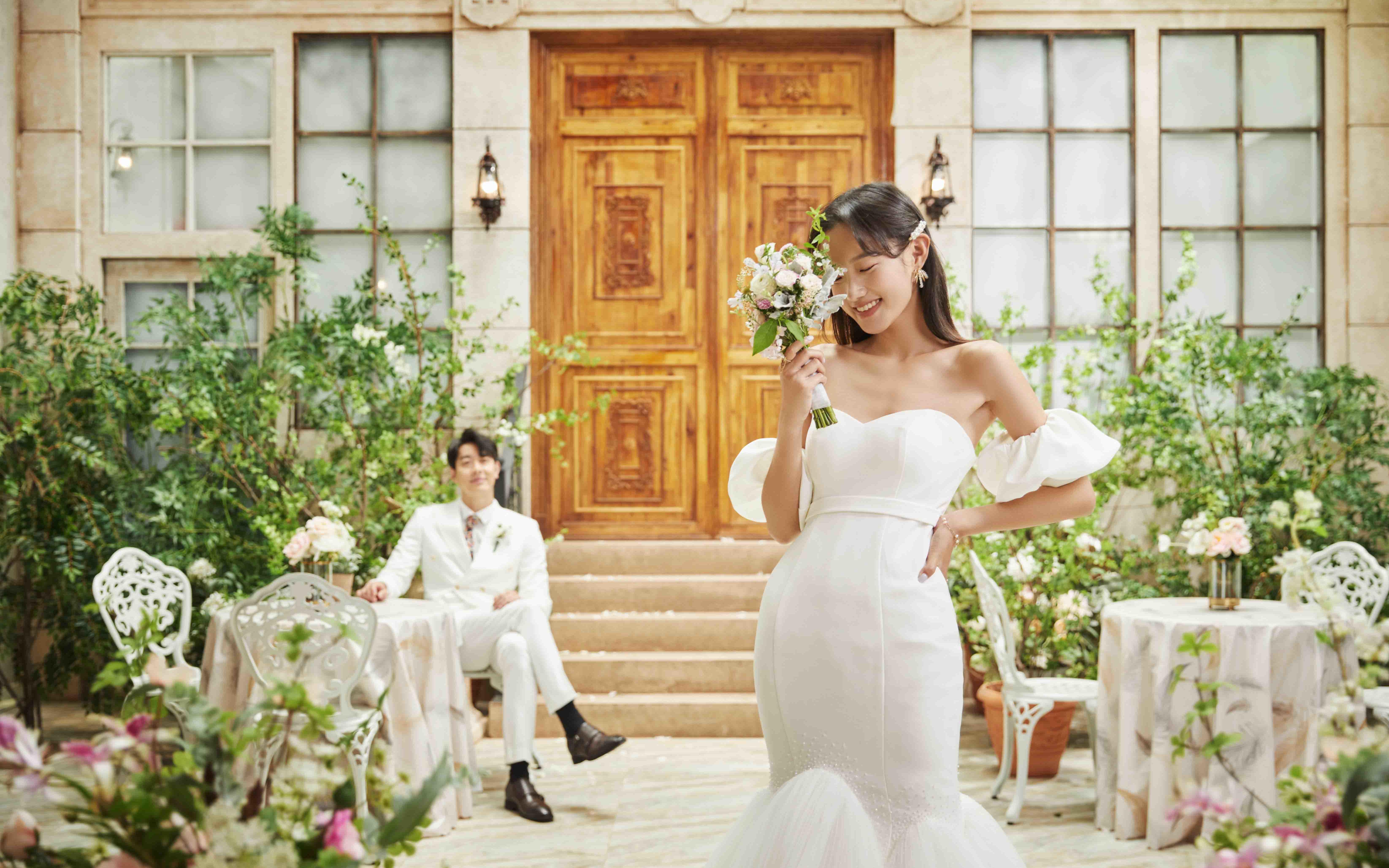 森系治愈感室内婚纱照