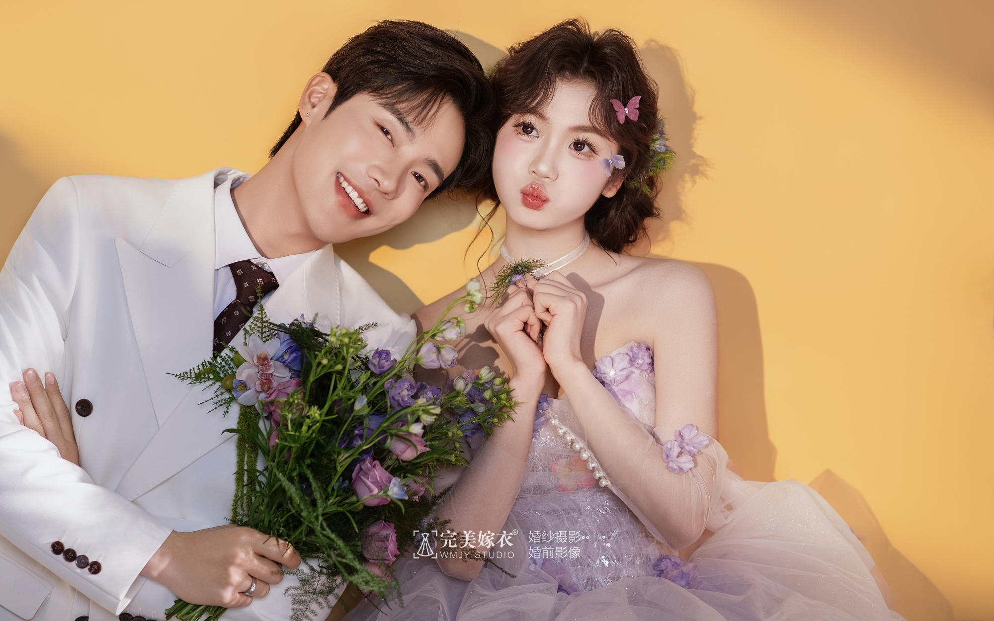 【花中與你】闖入一片紫色夢境｜花房婚紗照美到失語