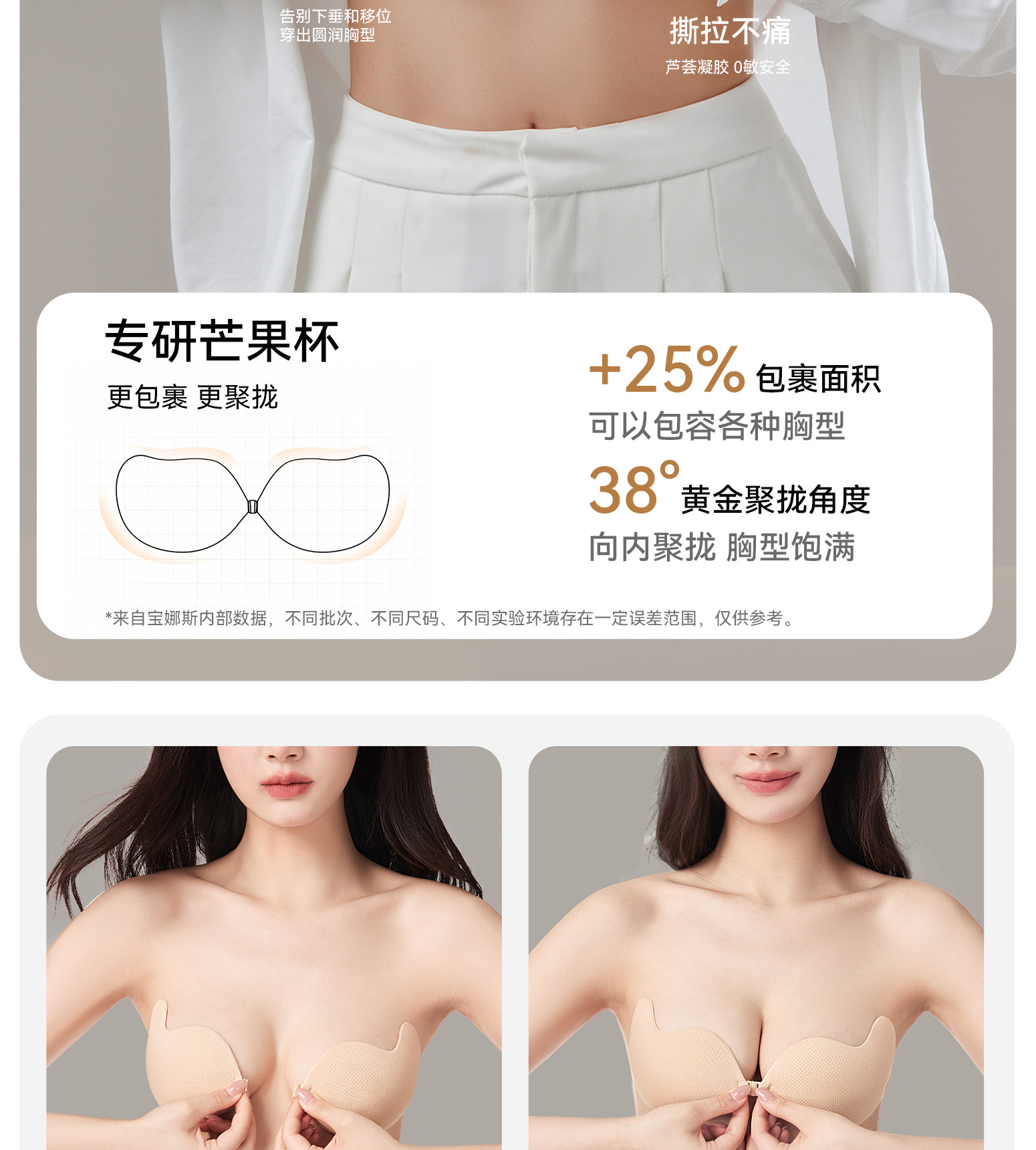胸贴女婚纱用聚拢上托胸罩隐形无肩带内衣小胸显大硅胶乳贴