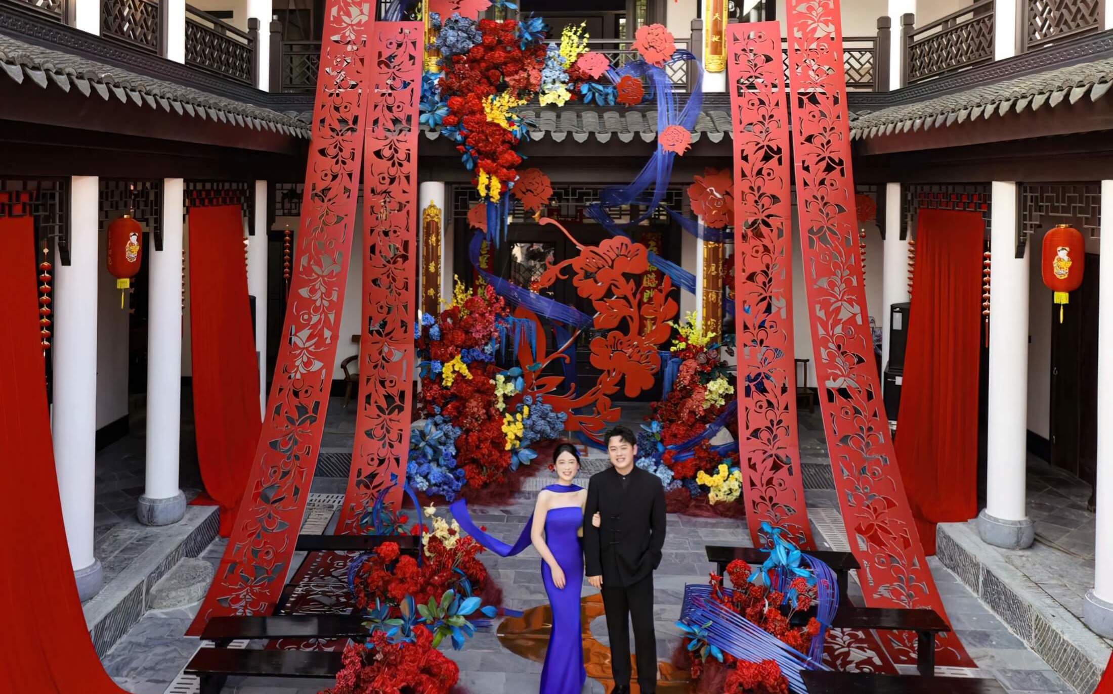 『初见婚礼定制』新中式庭院剪纸风婚礼