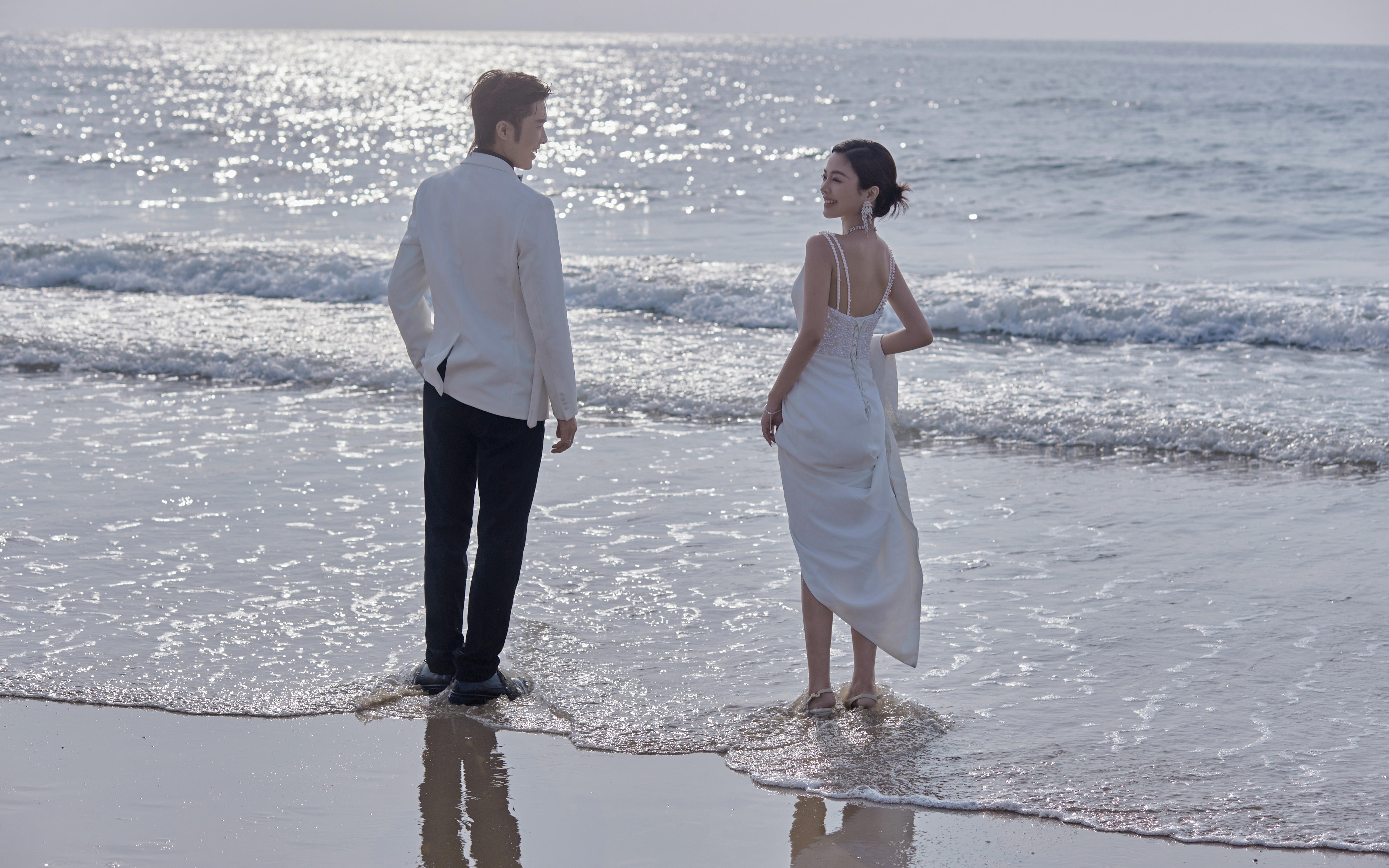 【法式印象】小眾的銀色調(diào)海景婚紗照