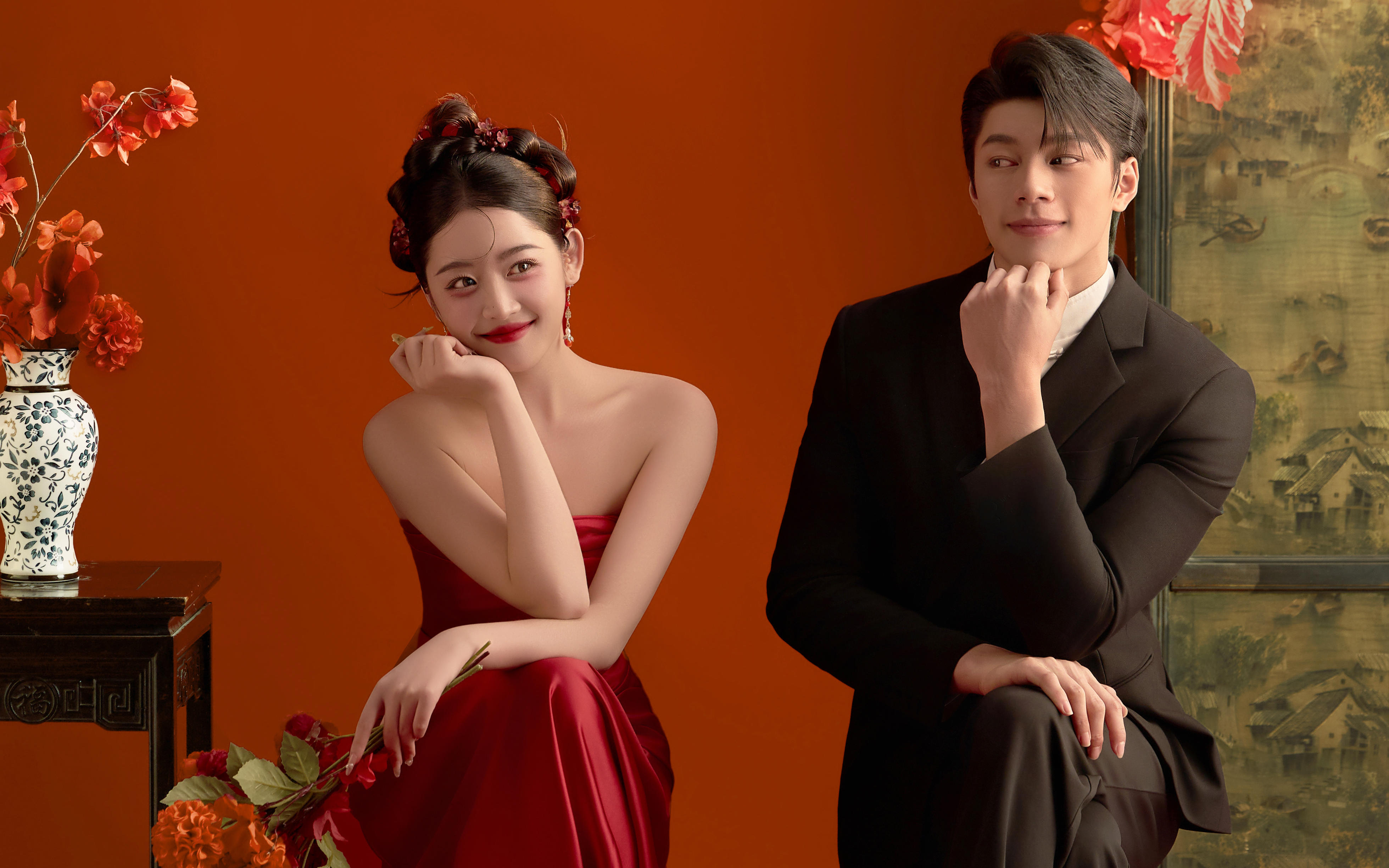 室内新中式喜嫁婚纱照甜炸了！