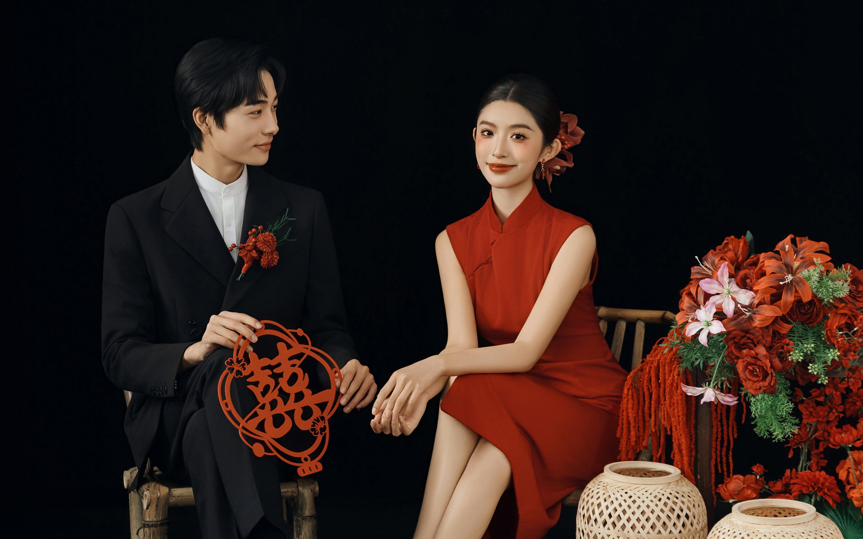 【壹家摄影】被新中式囍嫁婚纱照美到！太有氛围感了