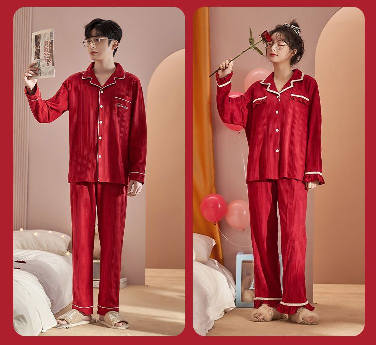 新婚情侣秋冬季高级感女家居服套装